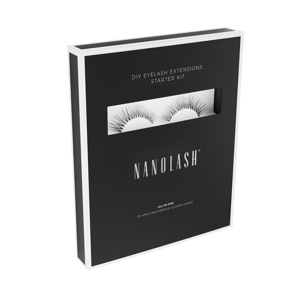 Nanolash Set zur cluster wimpern DIY Wimpernverlängerung zu Hause Künstliche Wimpern Divine Weiss