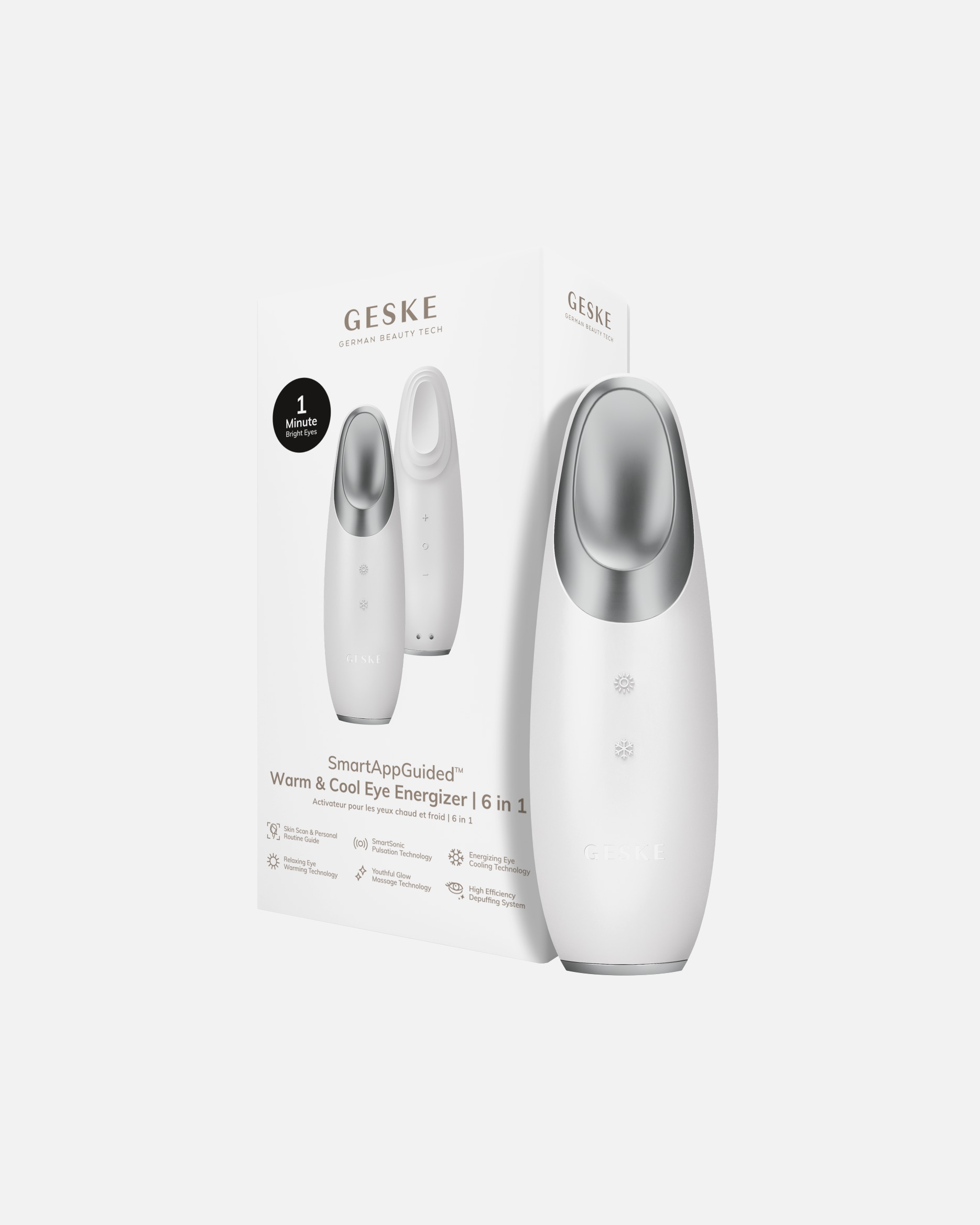 Elektrisches Gesichtsmassagegerät für Unisex GESKE SmartAppGuided™ Warm & Cool Eye Energizer | 6 in 1 1 Stück