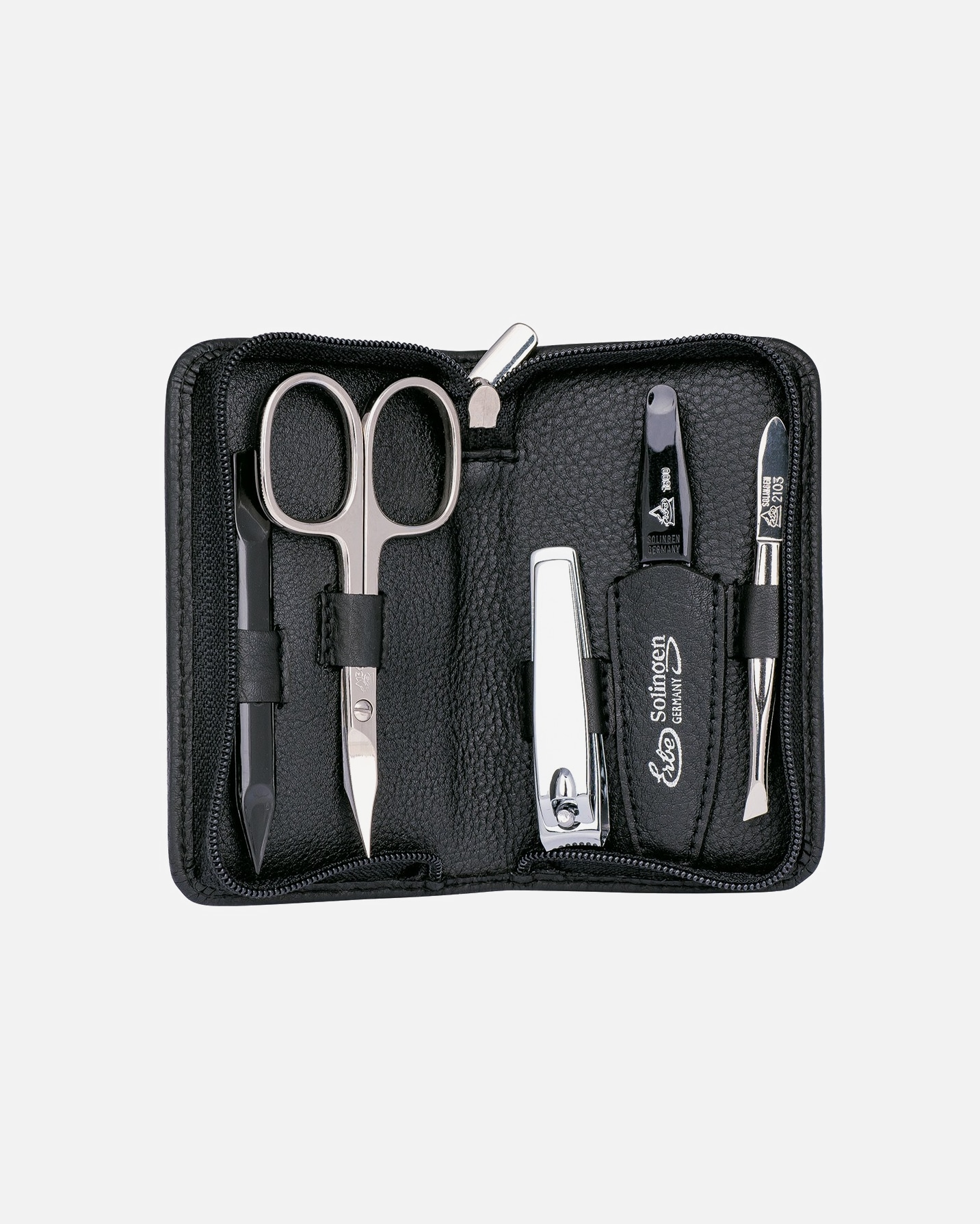 Etui für Unisex ERBE Siena Maniküre Set Reißverschluss, schwarz, 5-tlg. 1 Stück