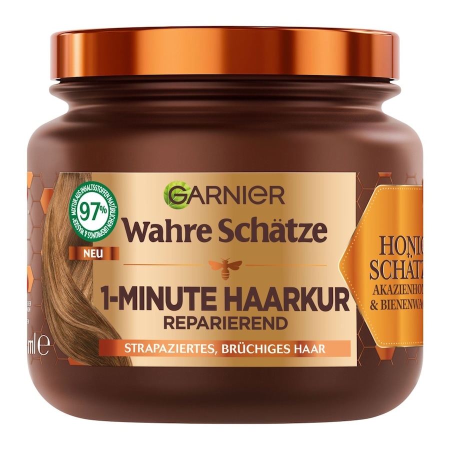 Garnier Wahre Schätze 1-Minute Haarkur Honig – reparierend dank Akazienhonig und Bienenwachs 340 ml Damen