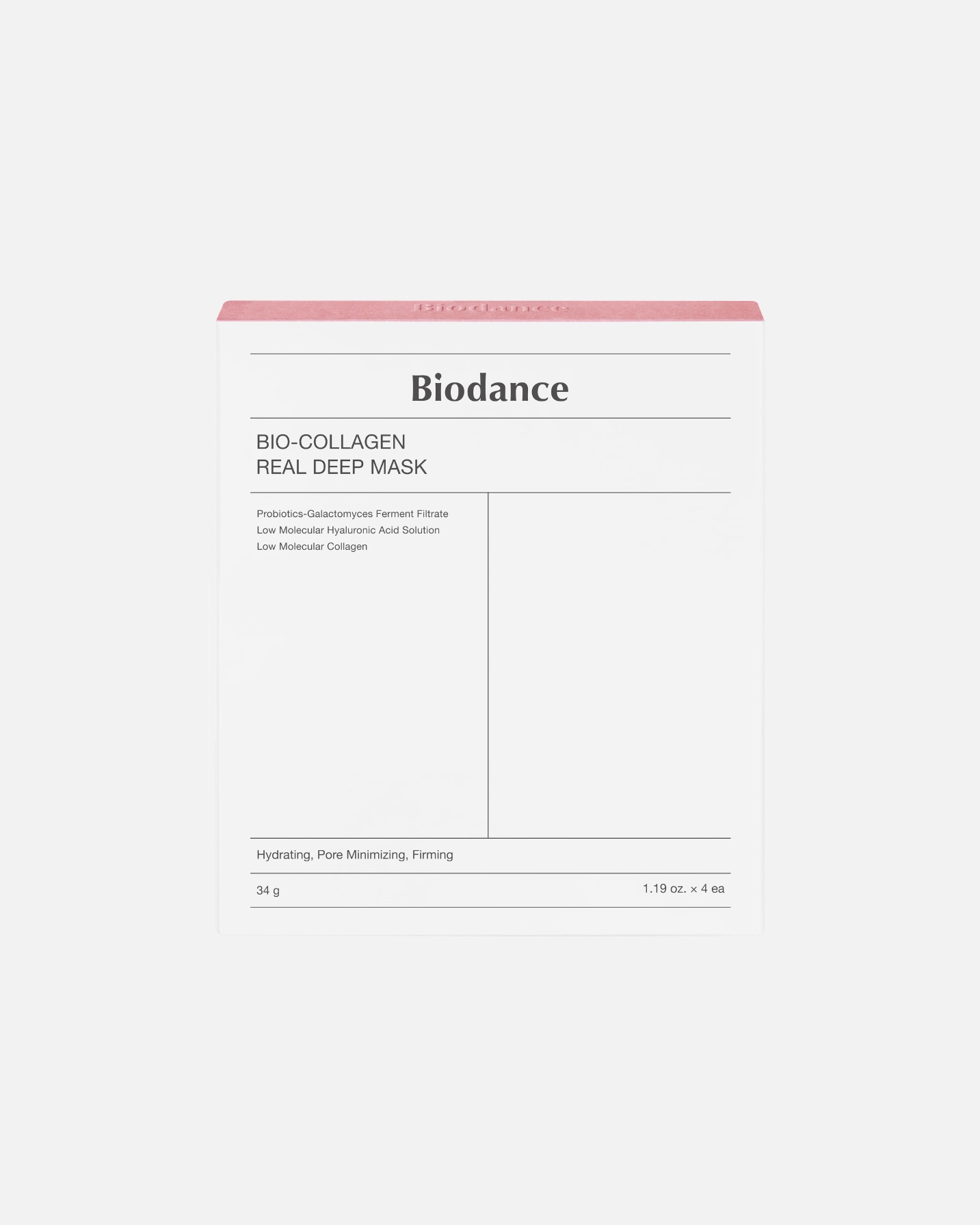 Gesichtspflegeset für Unisex Biodance Default Brand Line Bio Collagen-Real Deep Mask 4er Pack 1 Stück