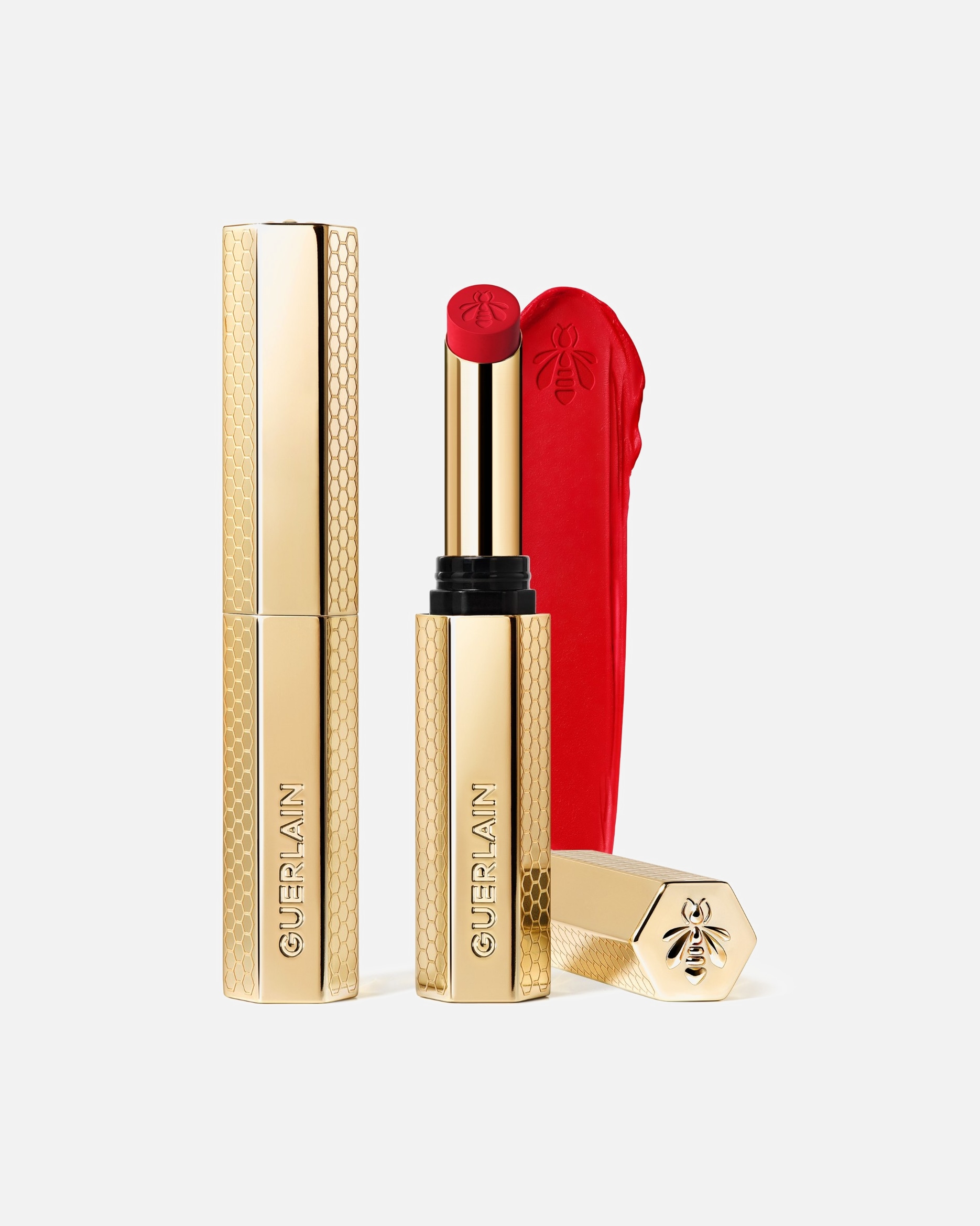 Lippenstift für Unisex Guerlain KissKiss Der kussfeste Lippenstift mit Honig 510 PETAL RED
