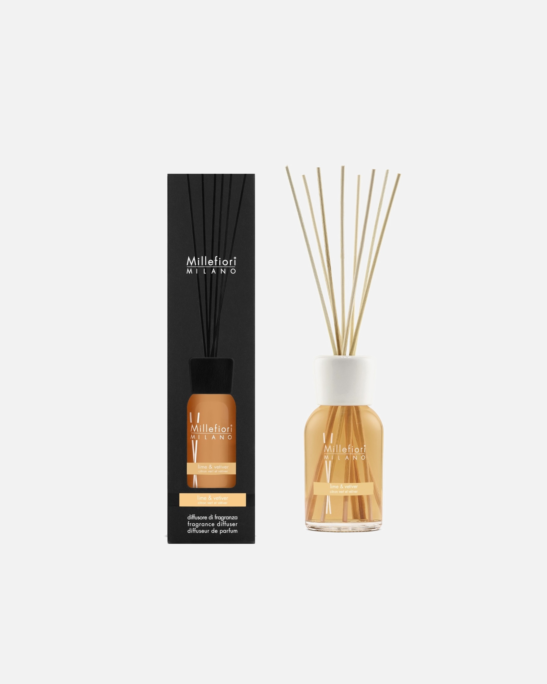 Raumduft für Unisex Millefiori MILANO Reed Diffuser Lime & Vetiver 250 ml