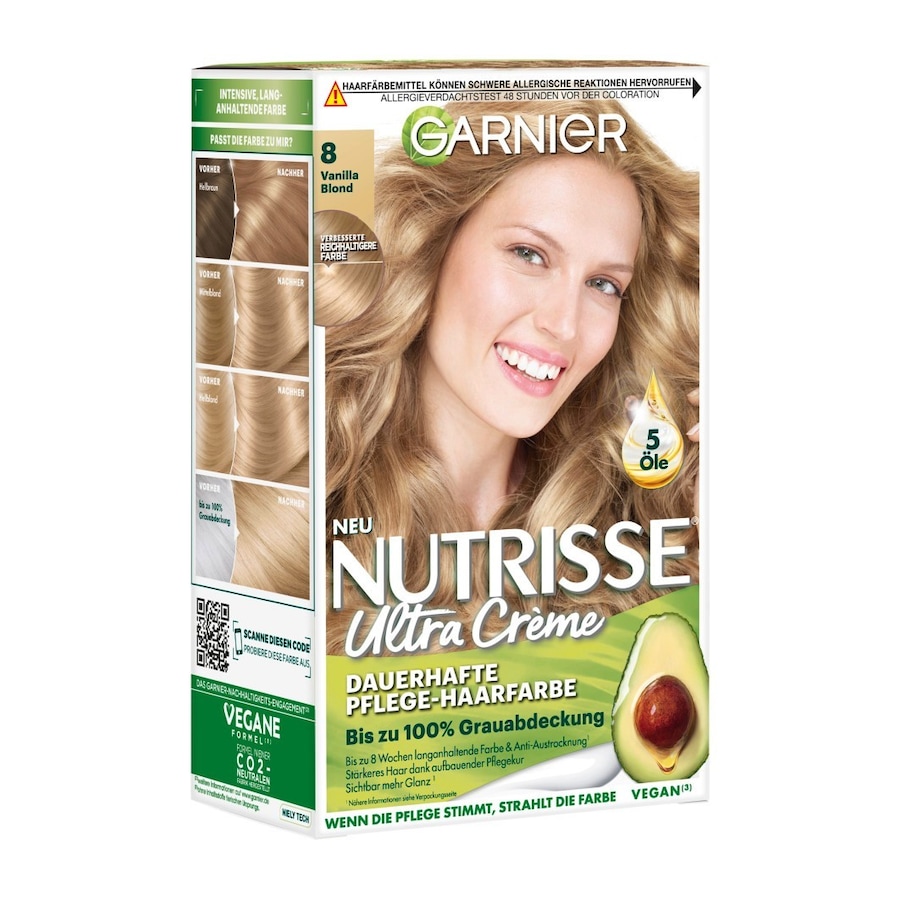 Garnier Nutrisse Ultra Crème Haarfarbe Nr. 8 - Vanilla Blond Braun Damen
