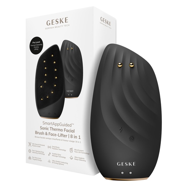 GESKE SmartAppGuided™ Sonic Thermo Facial Brush & Face-Lifter | 8 in 1