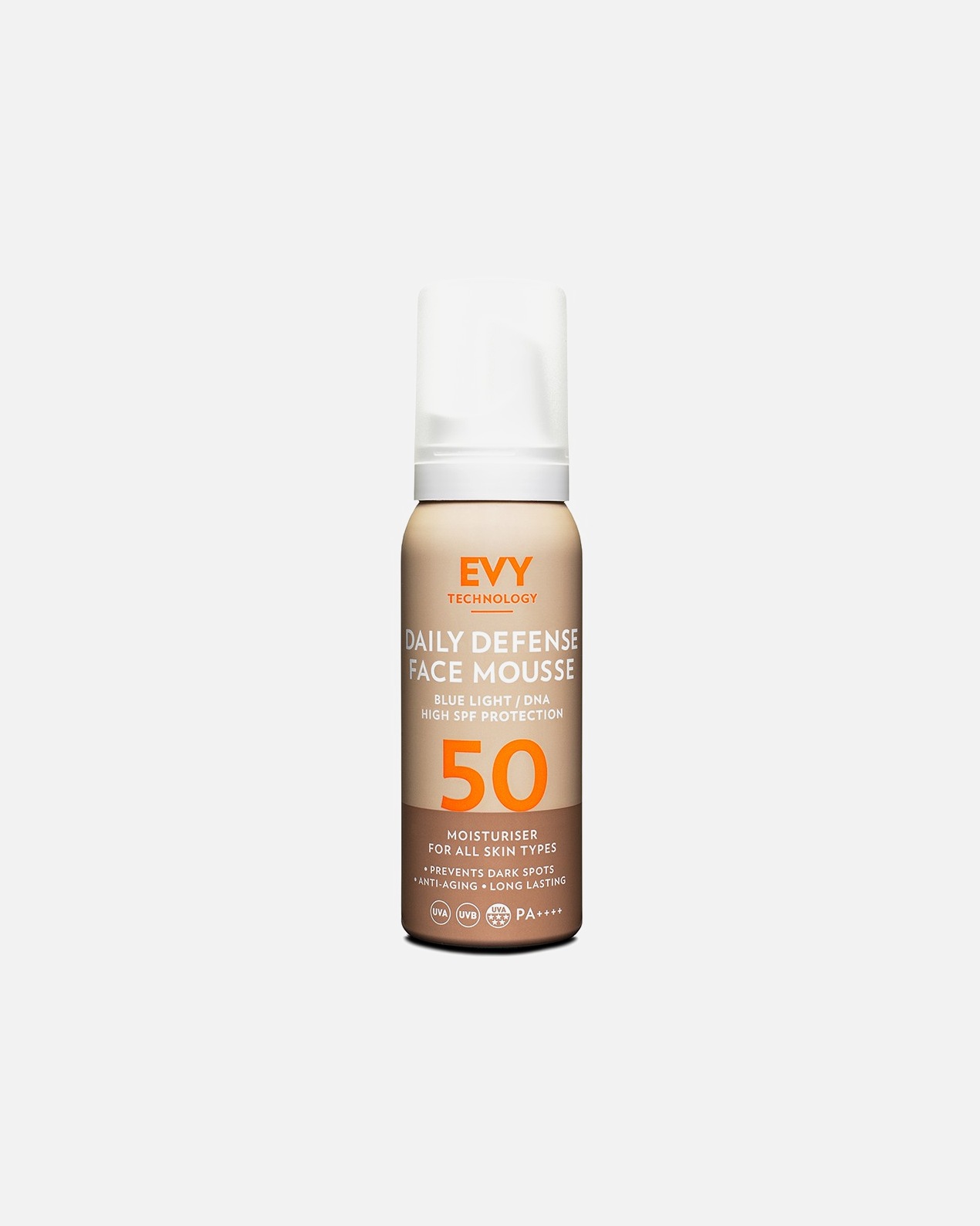 Sonnencreme für Unisex EVY TECHNOLOGY Daily Defense Face Mousse Spf 50 75 ml