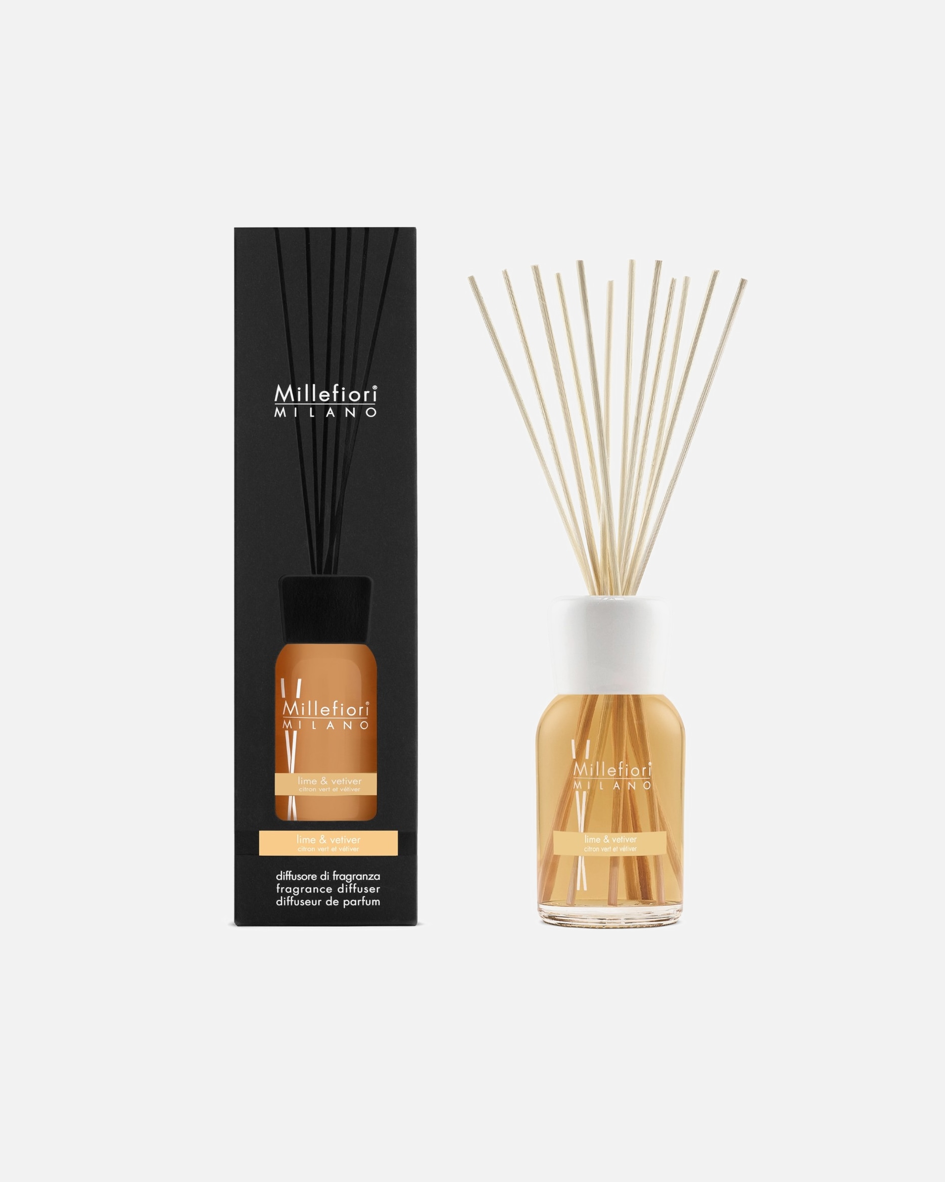 Raumduft für Unisex Millefiori MILANO Reed Diffuser Lime & Vetiver 500 ml