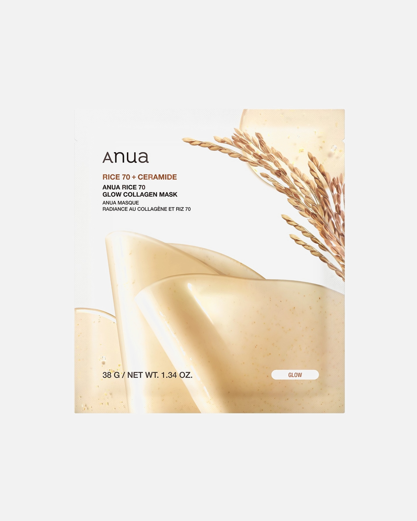 Tuchmaske für Unisex Anua Rice 70 Glow Collagen 38 g