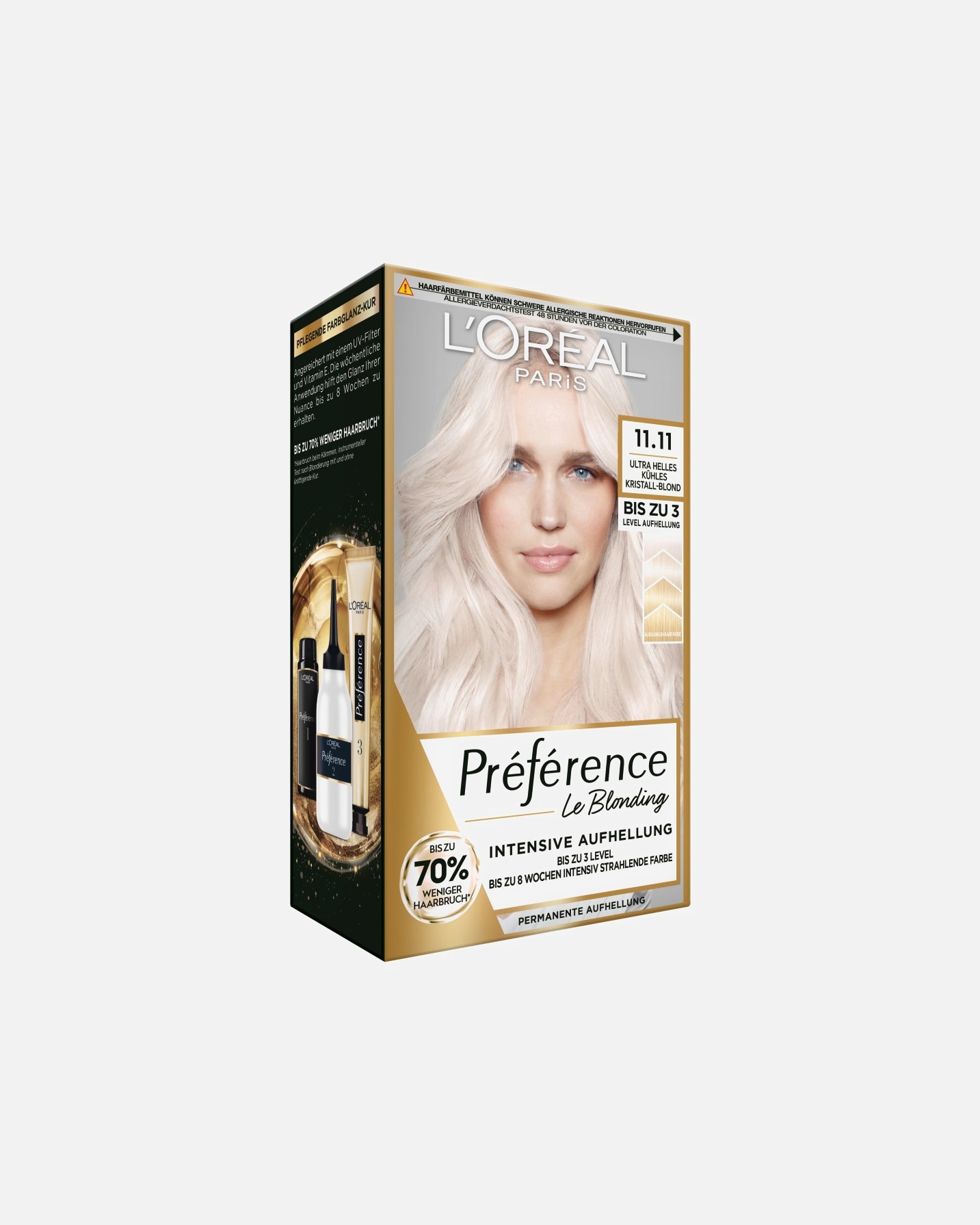 Haarfarbe für Unisex L’Oréal Paris Preference Nr. 11.11 - Ultra-Helles Kühles Kristall-Blond