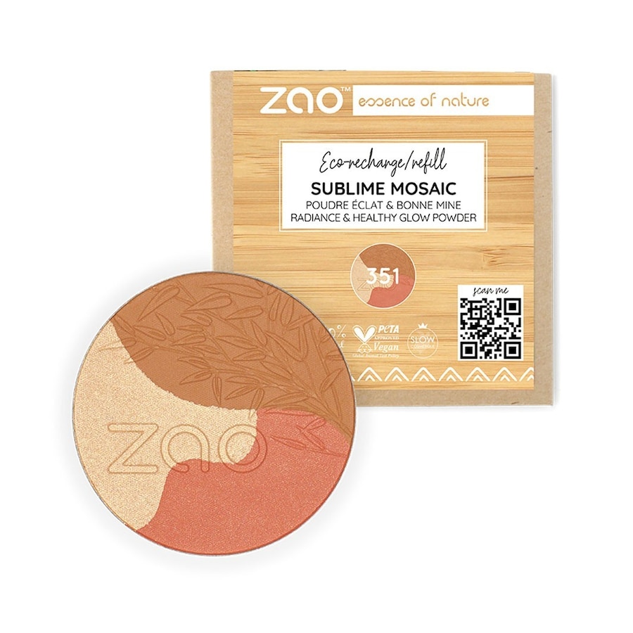 ZAO Recharge Poudre teint Sublime Mosaic Bronzer 351 - GOLD MEDIUM 8 g Hellbraun