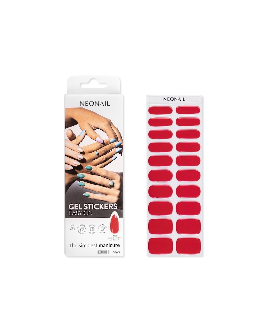 NEONAIL Gel Stickers Easy On Nagelsticker M06 Dunkelrot Damen