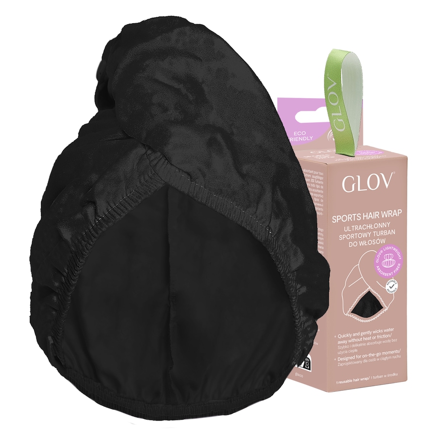 GLOV Hair Wrap Sport Black - Extrem saugfähiger Sport-Turban fur alle Haartypen. Handtuch