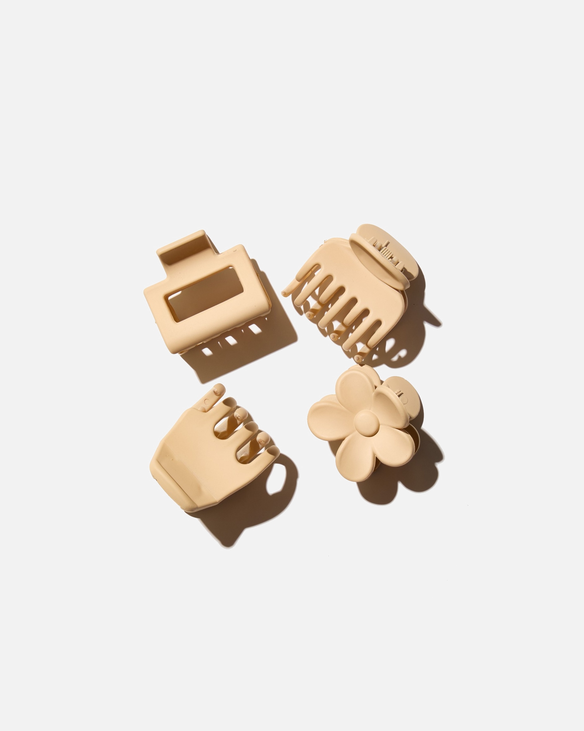 Haarclips für Weiblich Hairlust Small Claw Hair Clips, 4-Pack Beige