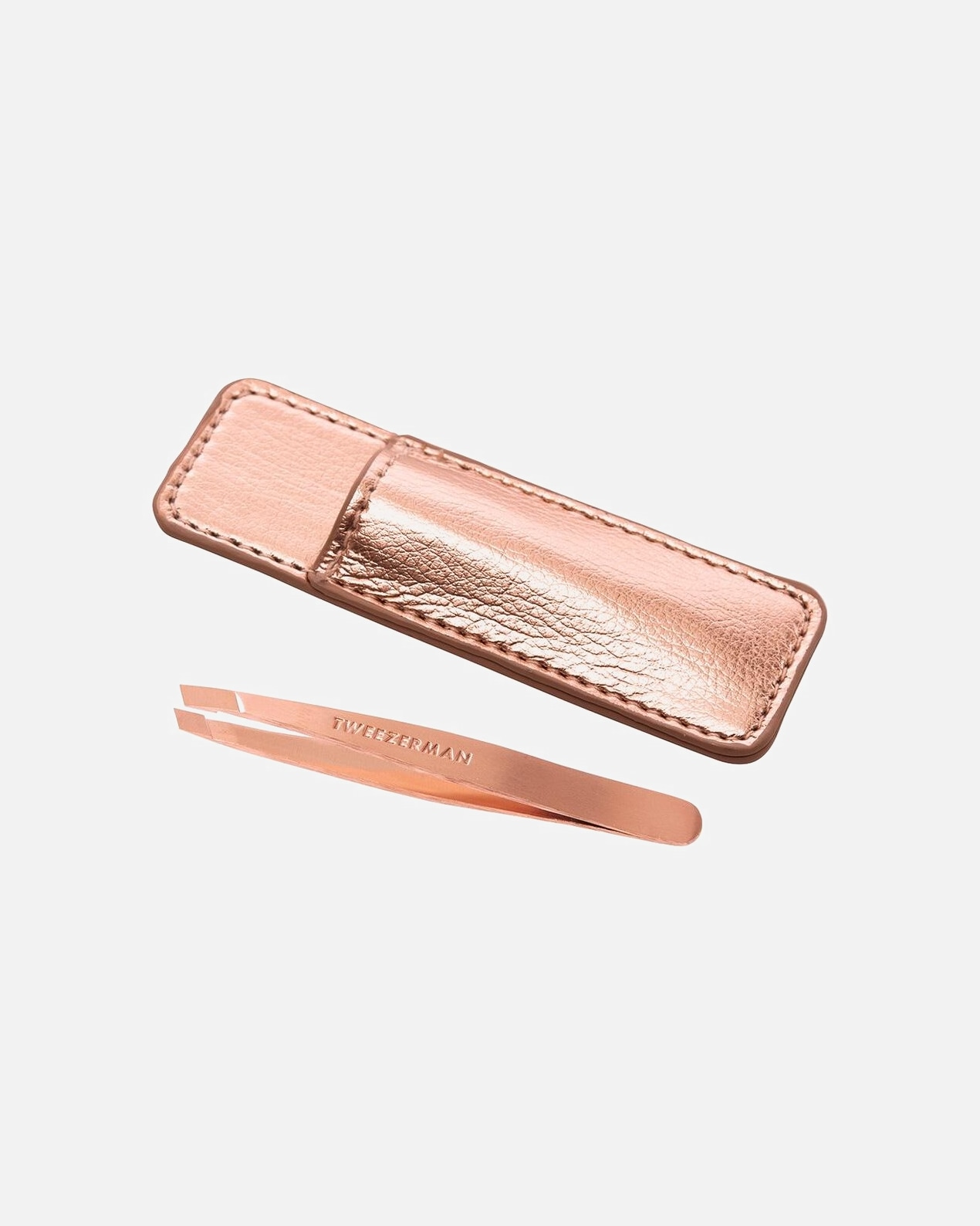 Pinzette für Weiblich Tweezerman Mini Slant Tweezer & Case - Rose Gold Mini Slant Tweezer & Case - Schräg mit Etui, Rose Gold