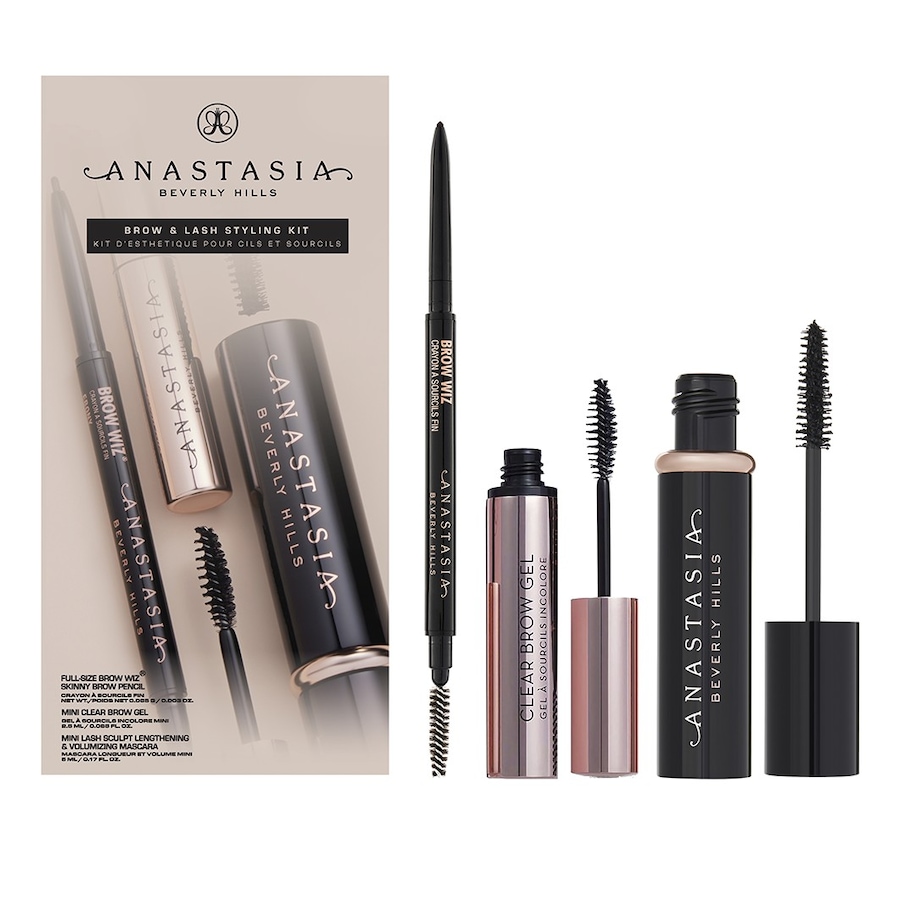 Anastasia Beverly Hills Brow & Lash Styling Kit Augenbrauen Make-up Set Medium Brown Schwarz