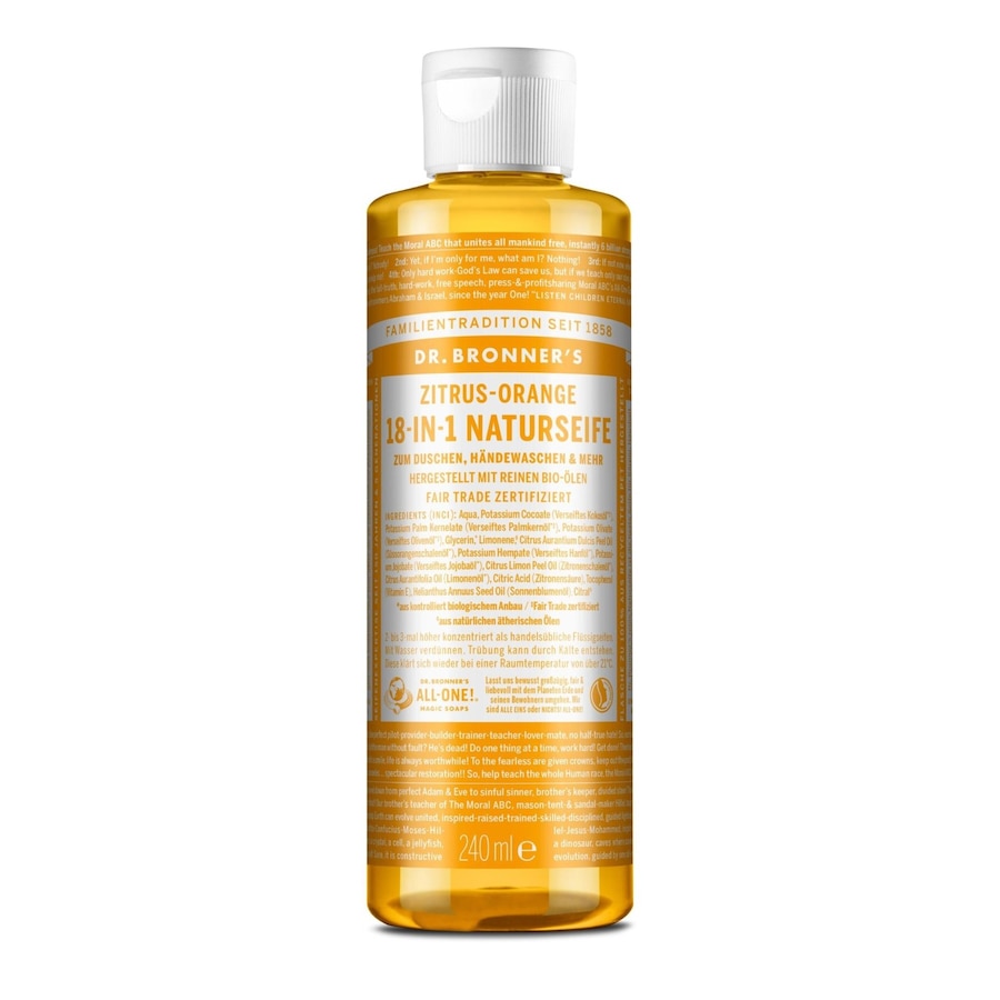 Dr. Bronner's 18-in-1 NATURSEIFE Zitrus-Orange Duschgel 240 ml