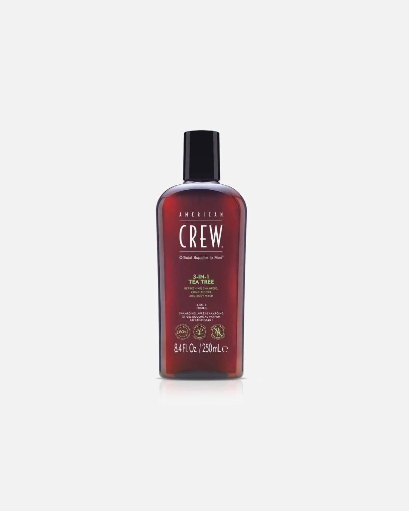 Hair & Body Wash für Unisex American Crew 3In1 Tea Tree Shampoo, Conditioner & Body Wash 250 ml