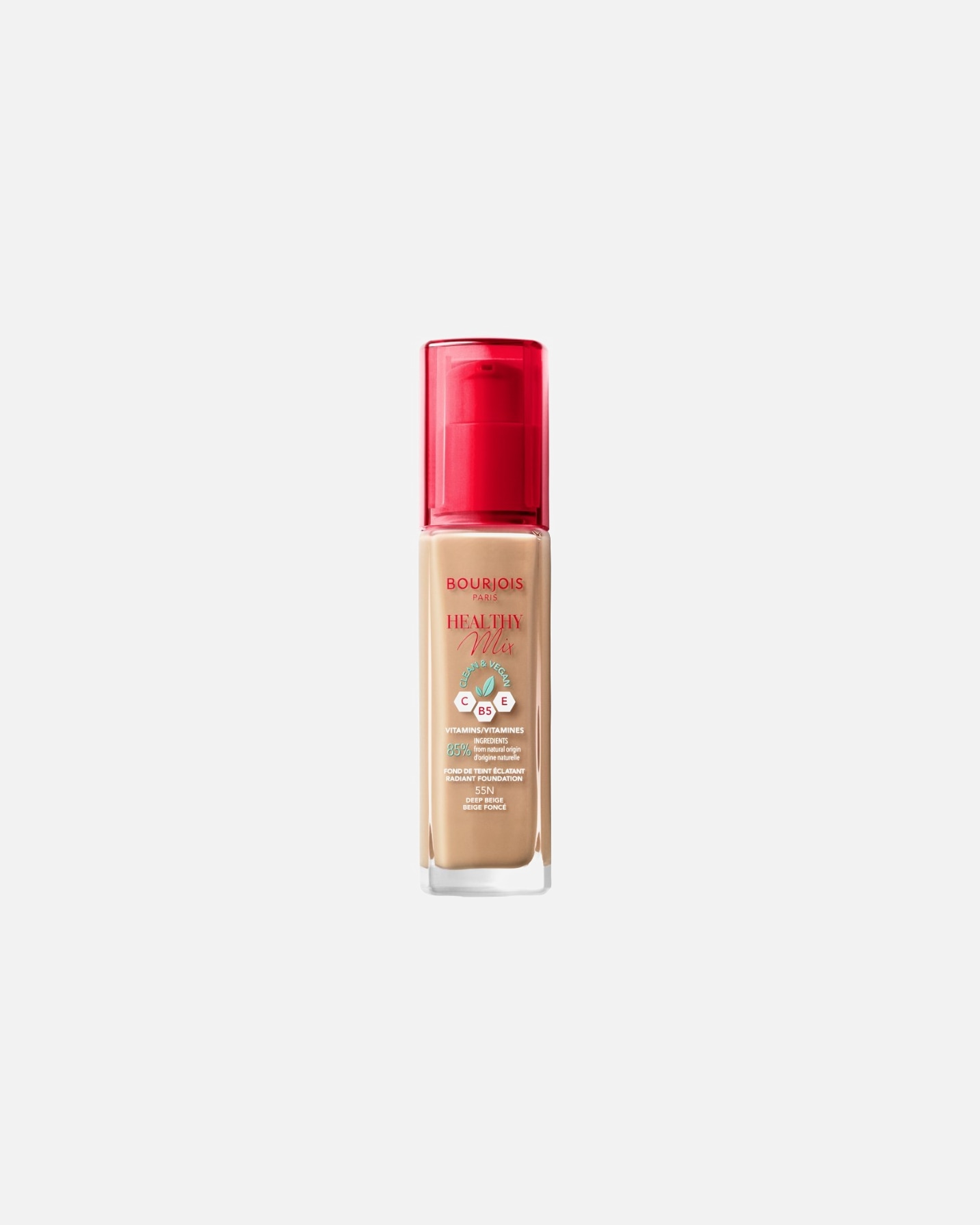 Foundation für Weiblich Bourjois Healthy Mix Foundation 55 Deep Beige