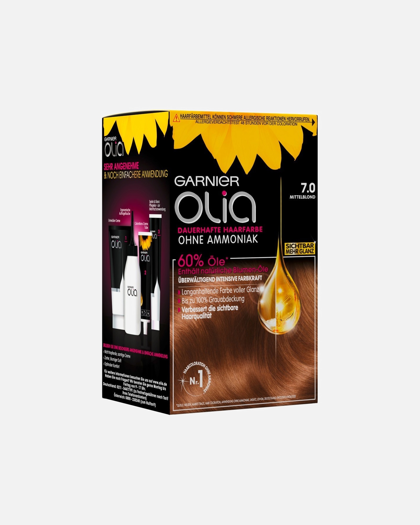 Haarfarbe für Unisex Garnier Olia Intensivcoloration 7.0