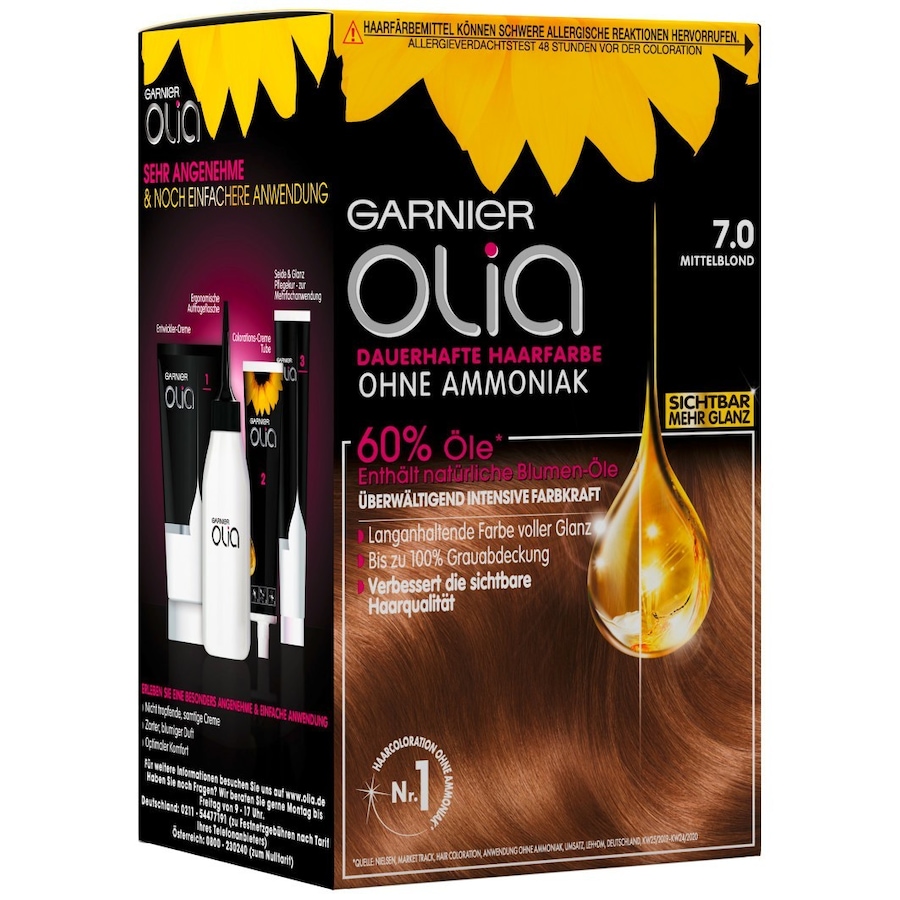Garnier Olia Intensivcoloration Haarfarbe 7.0 Braun