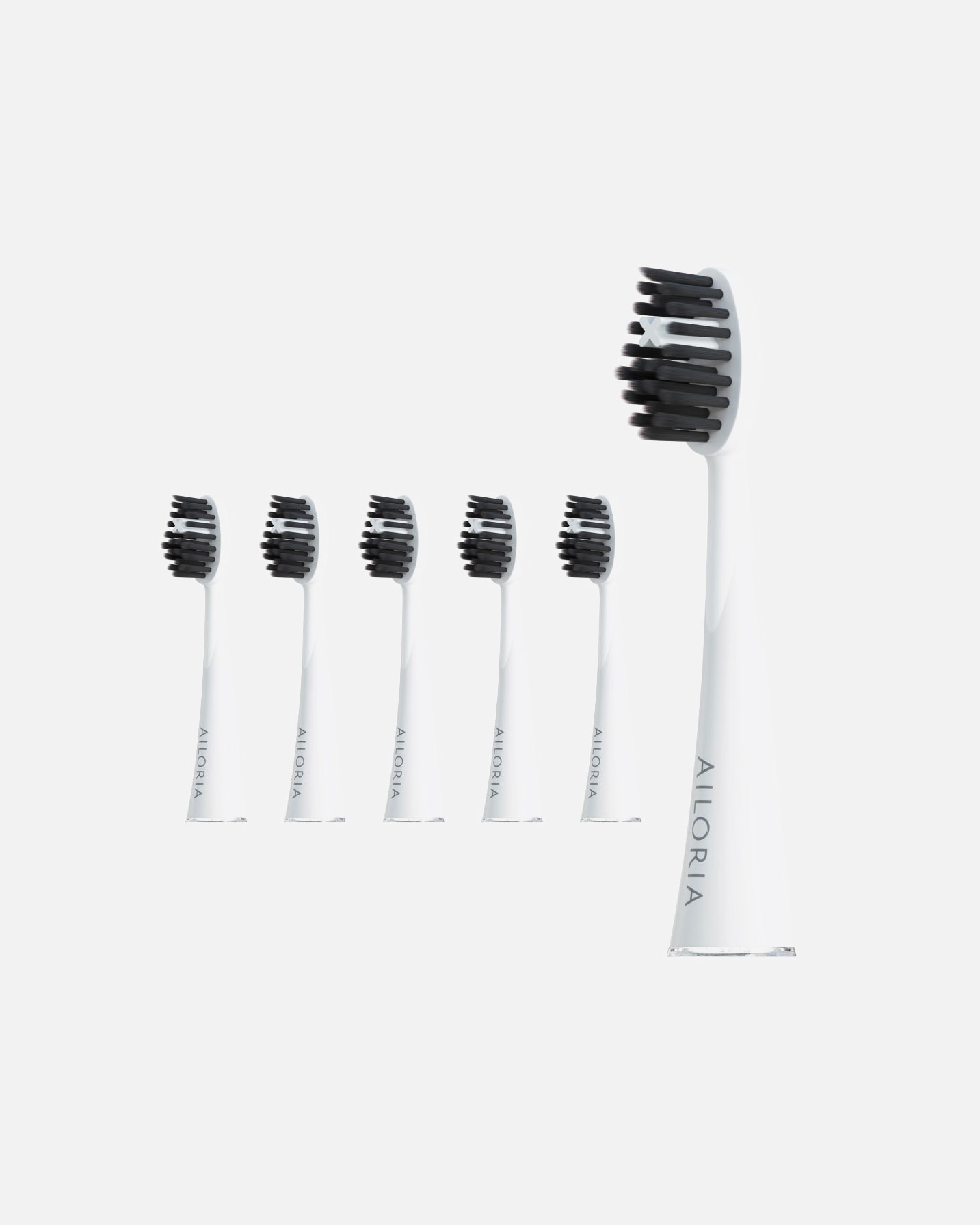 Ersatzbürste für Unisex Ailoria Shine Bright Replacement Charcoal Ersatzbürstenköpfe Weiß 6er Set 1 Stk.