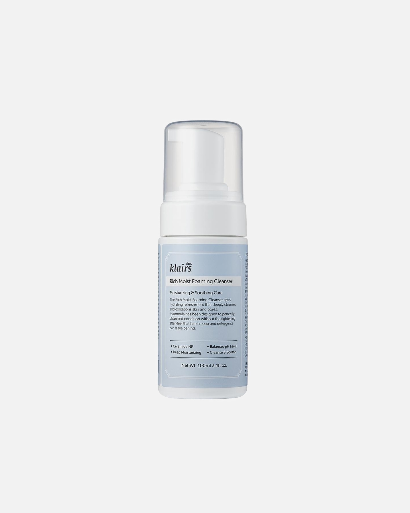 Reinigungscreme für Unisex Dear Klairs Rich Moist Foaming Cleanser 100 ml