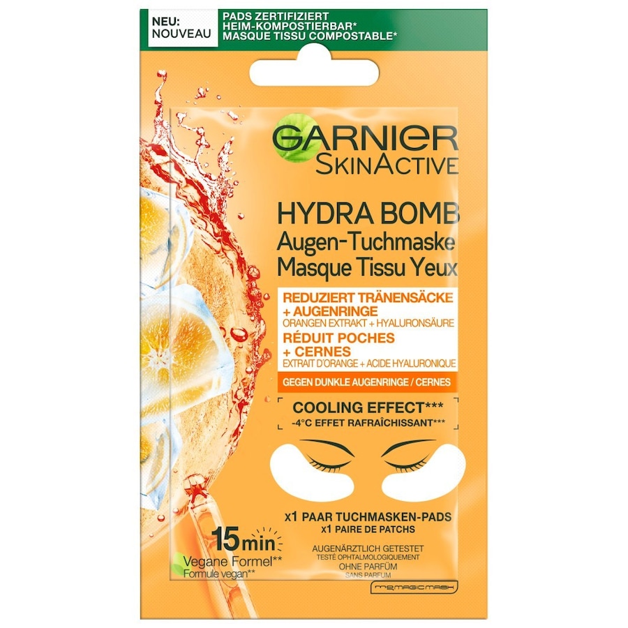 Garnier Skin Active Hydra Bomb Augen-Tuchmaske Orange Augenpatches