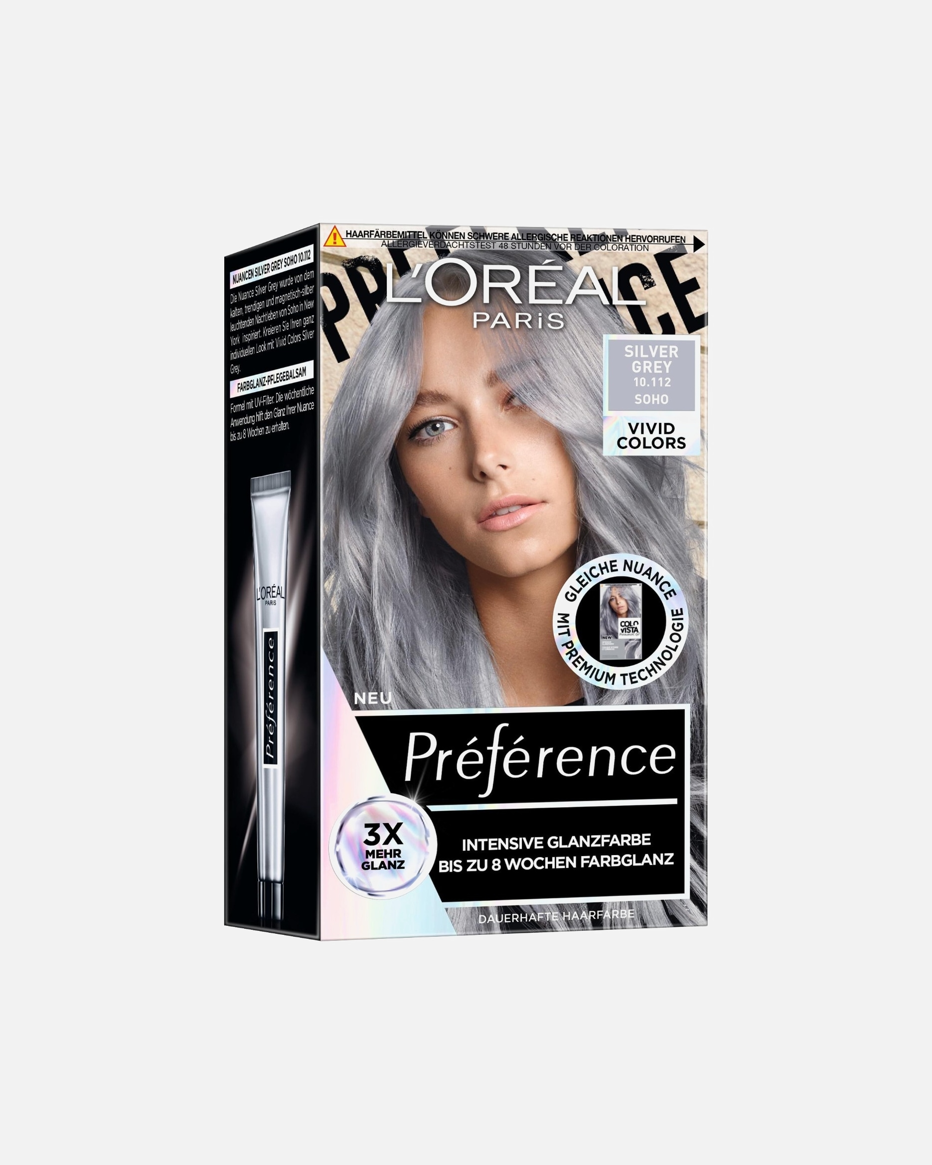 Haarfarbe für Unisex L’Oréal Paris Preference Vivid Colors Nr. 10.112 - Silver Grey