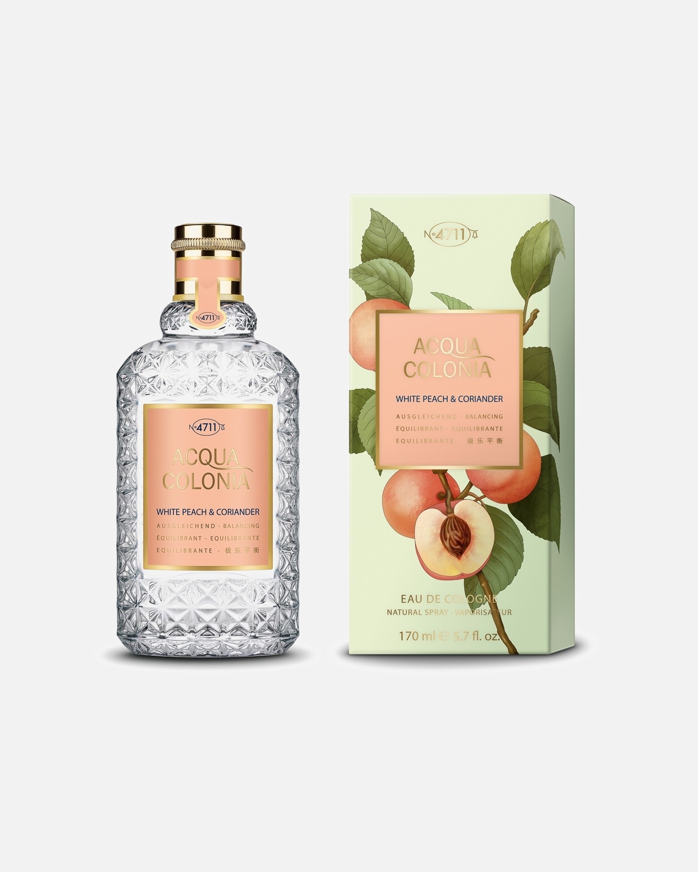 Eau de Cologne für Unisex 4711 Acqua Colonia White Peach & Coriander Eau de Cologne Splash & Spray 170 ml