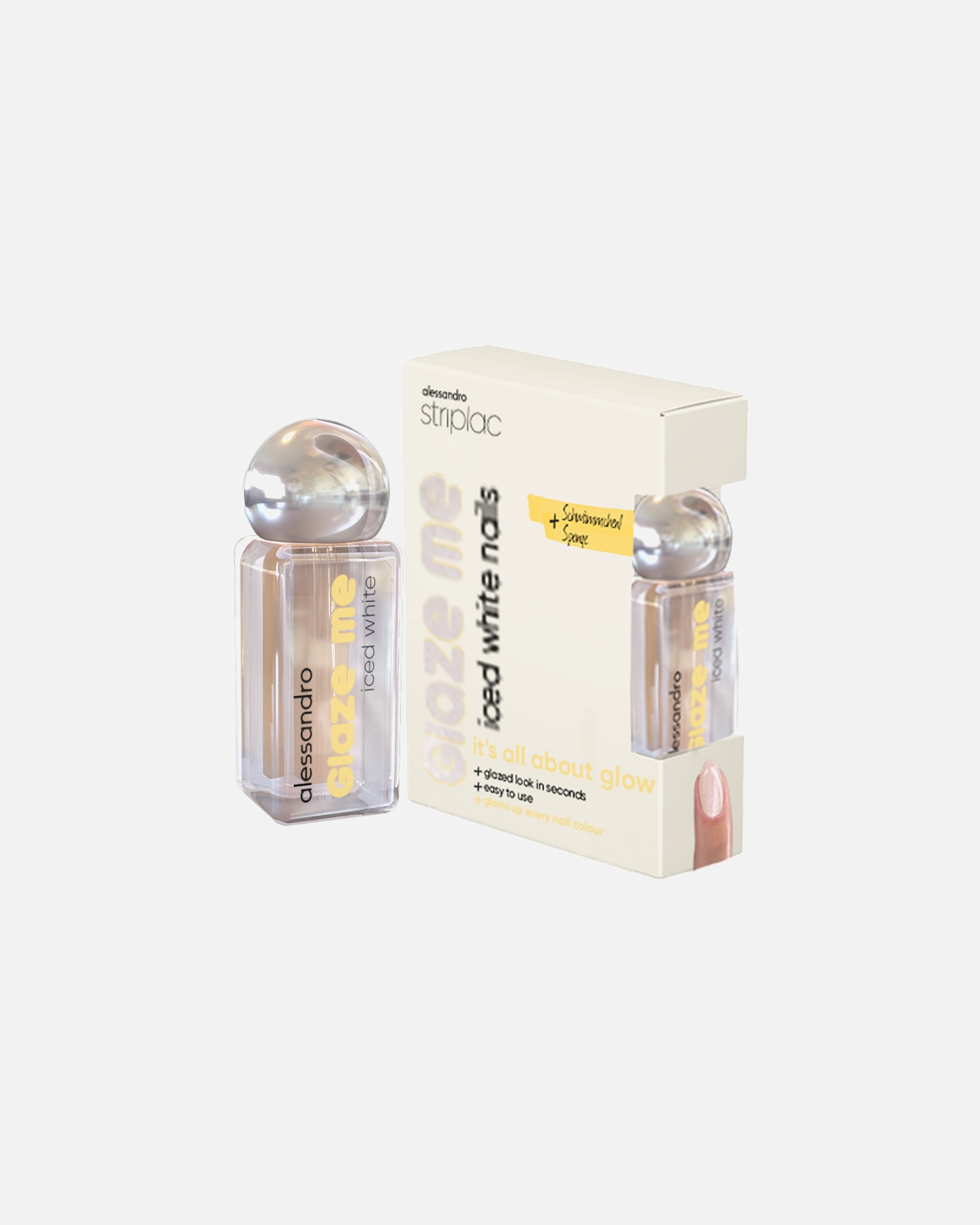 Nageldesign für Unisex Alessandro Striplac Glaze Me Pigment Iced White 3 ml