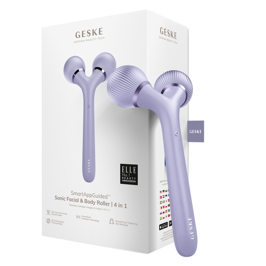 Geske SmartAppGuided Sonic Facial & Body Roller | 4 in 1 Elektrisches Gesichtsmassagegerät Purple