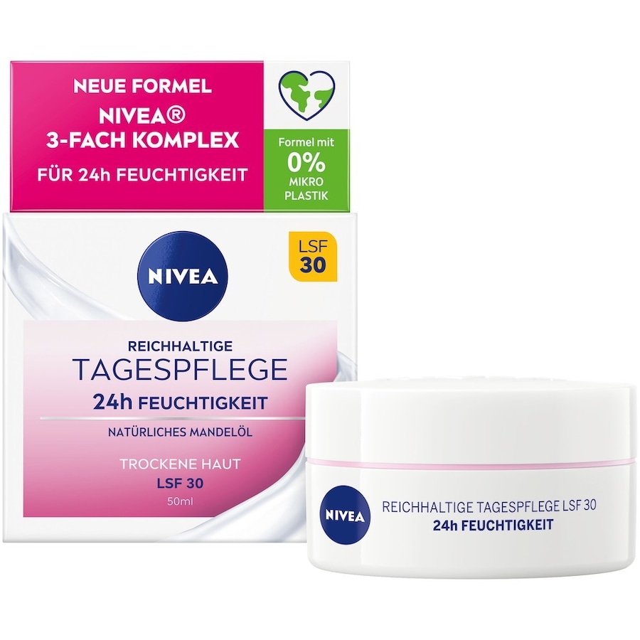 NIVEA Reichhaltige Tagespflege 24h Feuchtigkeit LSF 30 Tagescreme 50 ml Damen