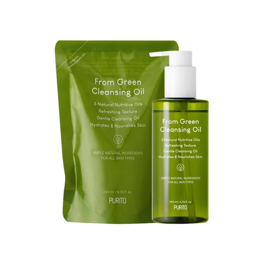 PURITO Von Green Cleansing Oil Set, Reinigungsöl und Nachfüllset Gesichtsreinigungsset 400 ml