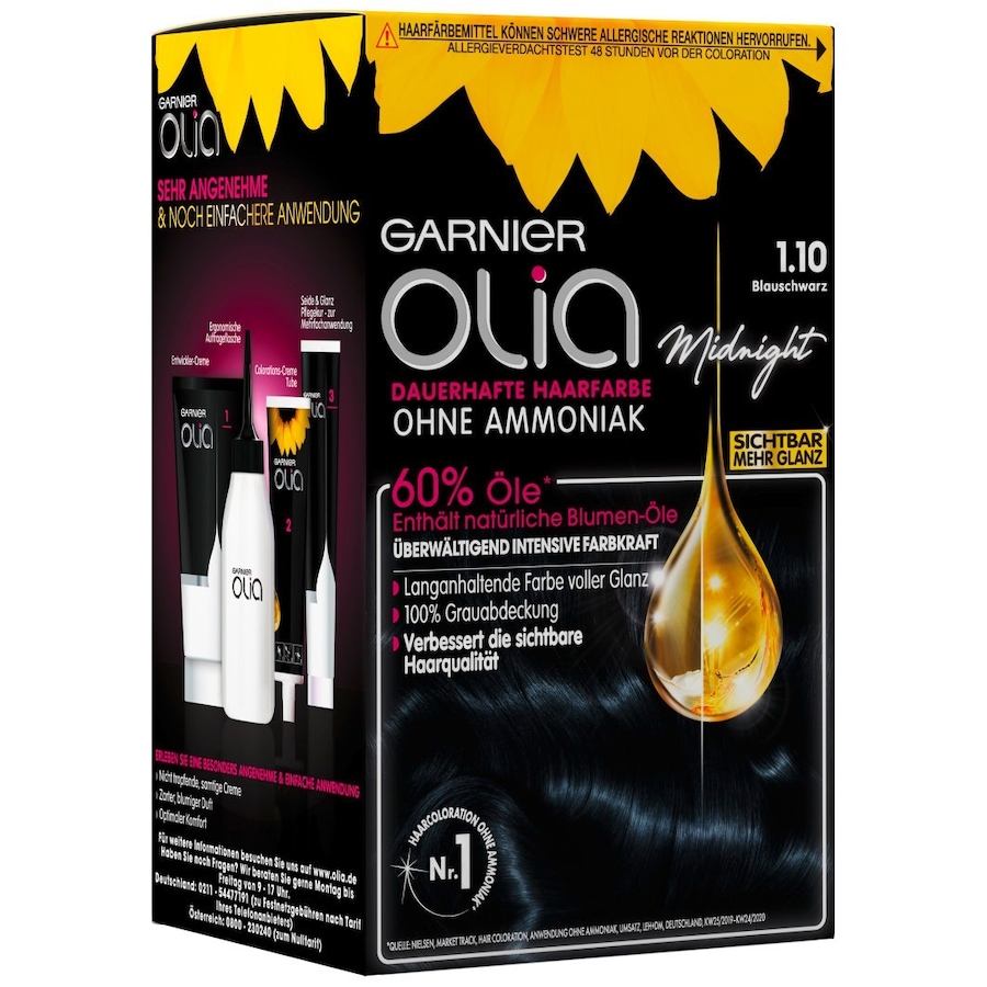 Garnier Olia Intensivcoloration Haarfarbe 1 - BLAU SCHWARZ Schwarz