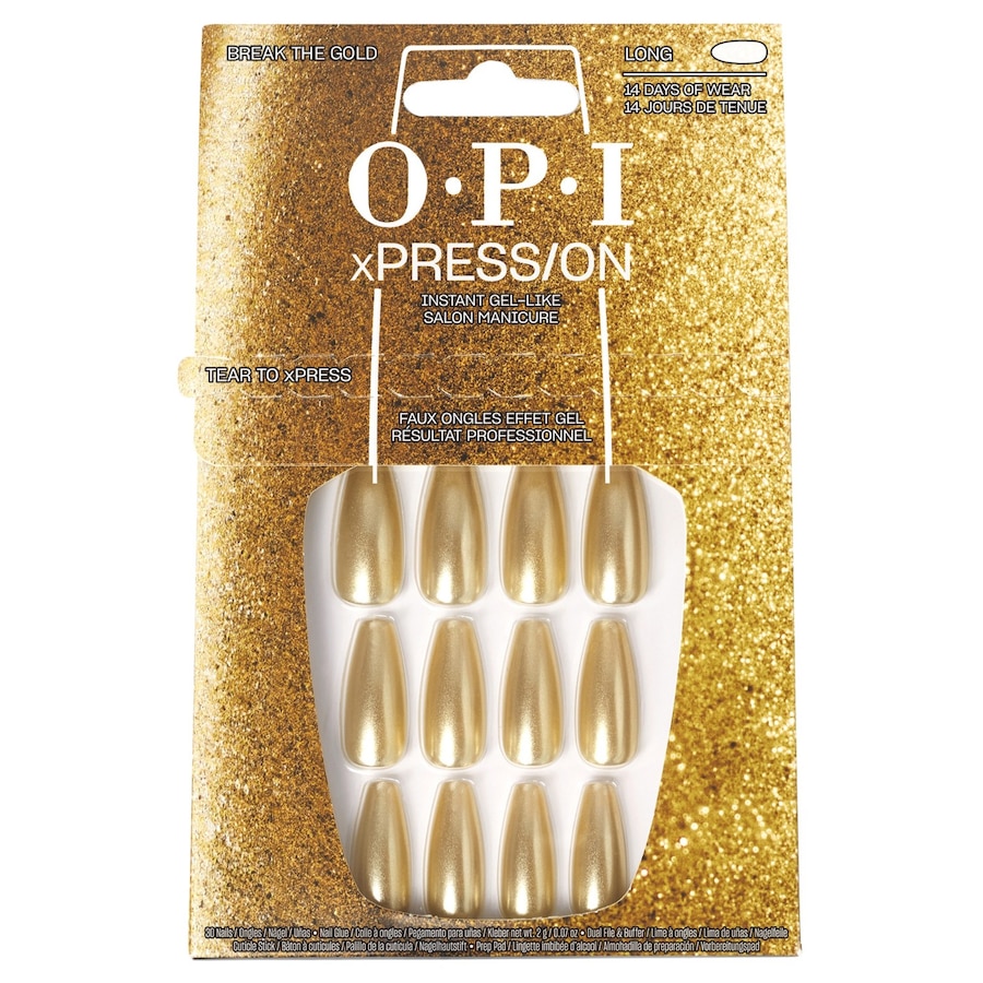 OPI xPRESS/ON Press-On Nägel Kunstnägel Break the Gold Hellbraun