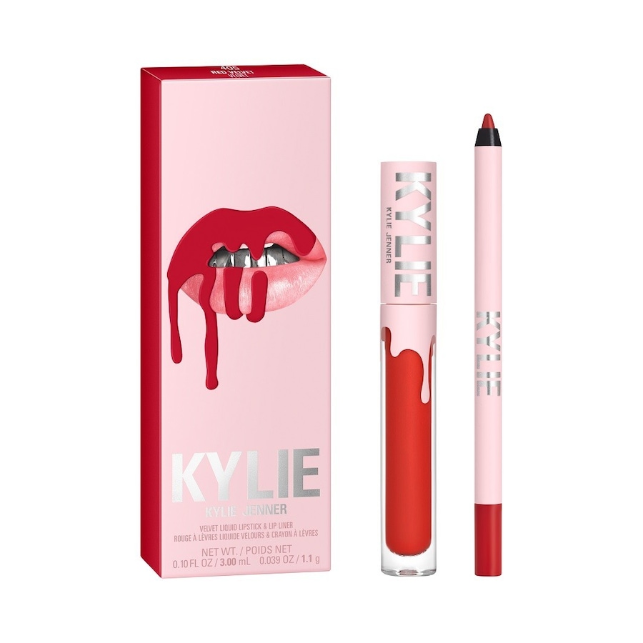 KYLIE COSMETICS Velvet Lip Kit Lippen Make-up Set 405 - RED VELVET Dunkelrot