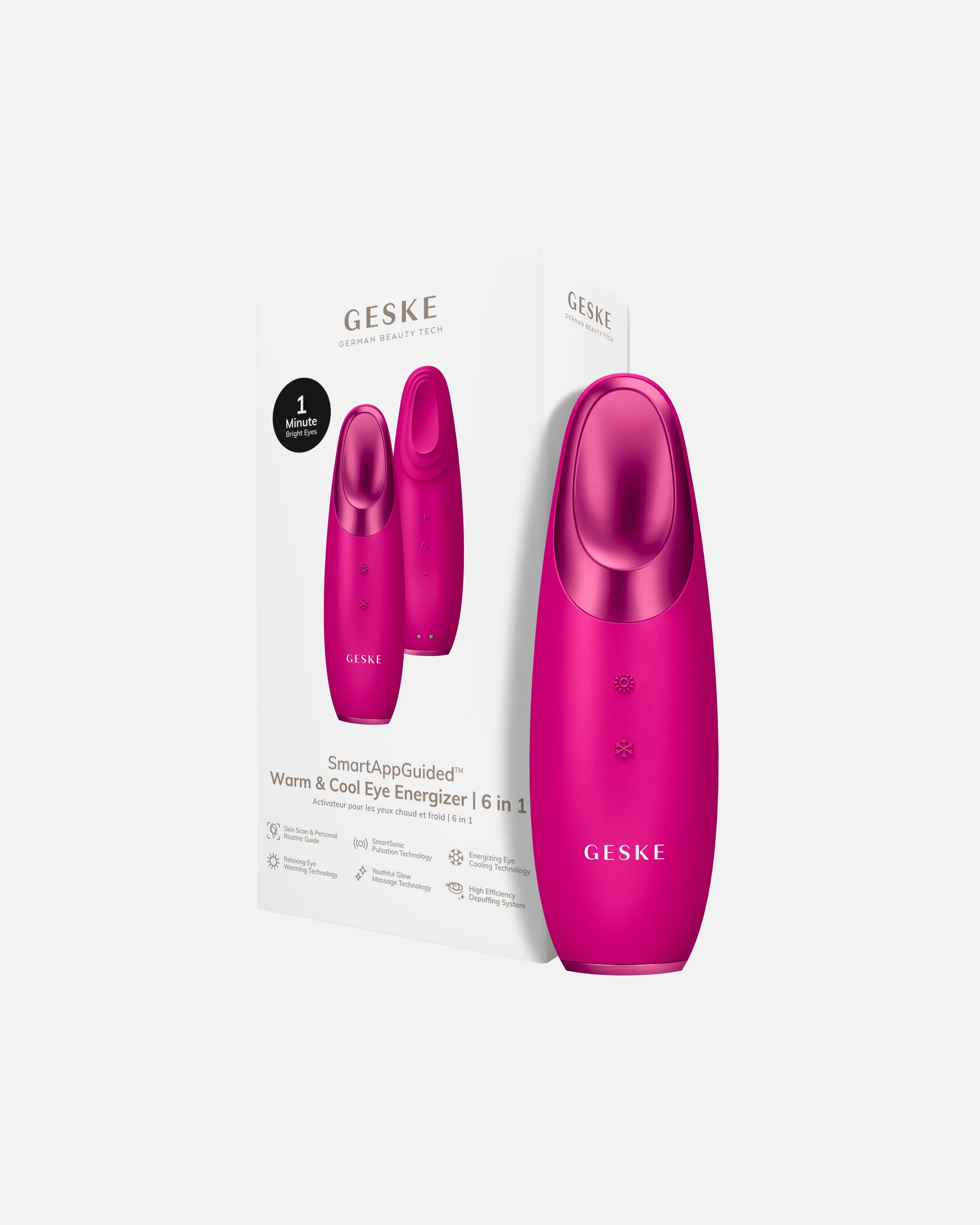 Elektrisches Gesichtsmassagegerät für Unisex GESKE SmartAppGuided™ Warm & Cool Eye Energizer | 6 in 1 1 Stück
