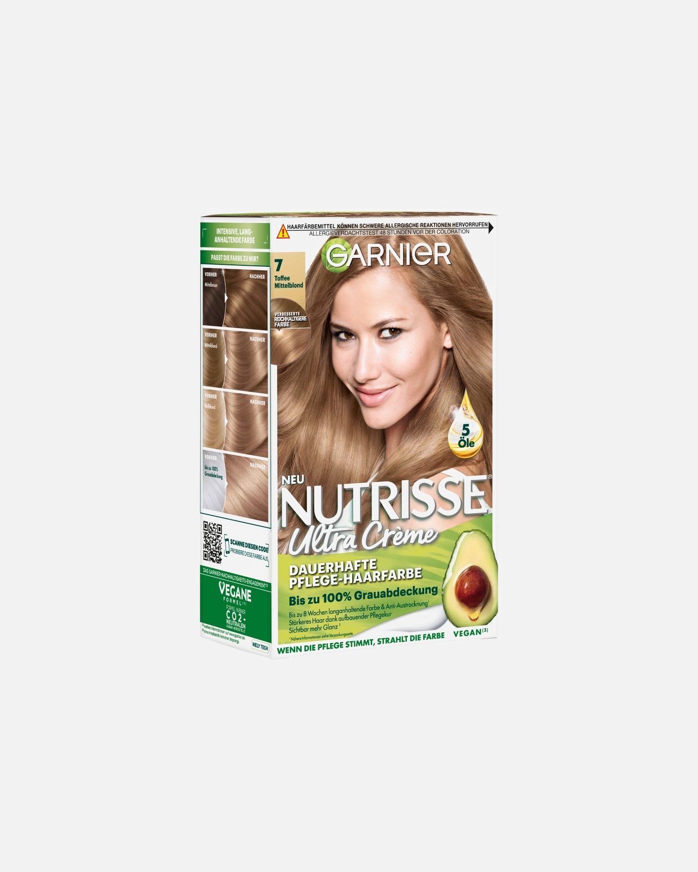 Haarfarbe für Weiblich Garnier Nutrisse Ultra Crème Nr. 7 - Toffee Mittelblond