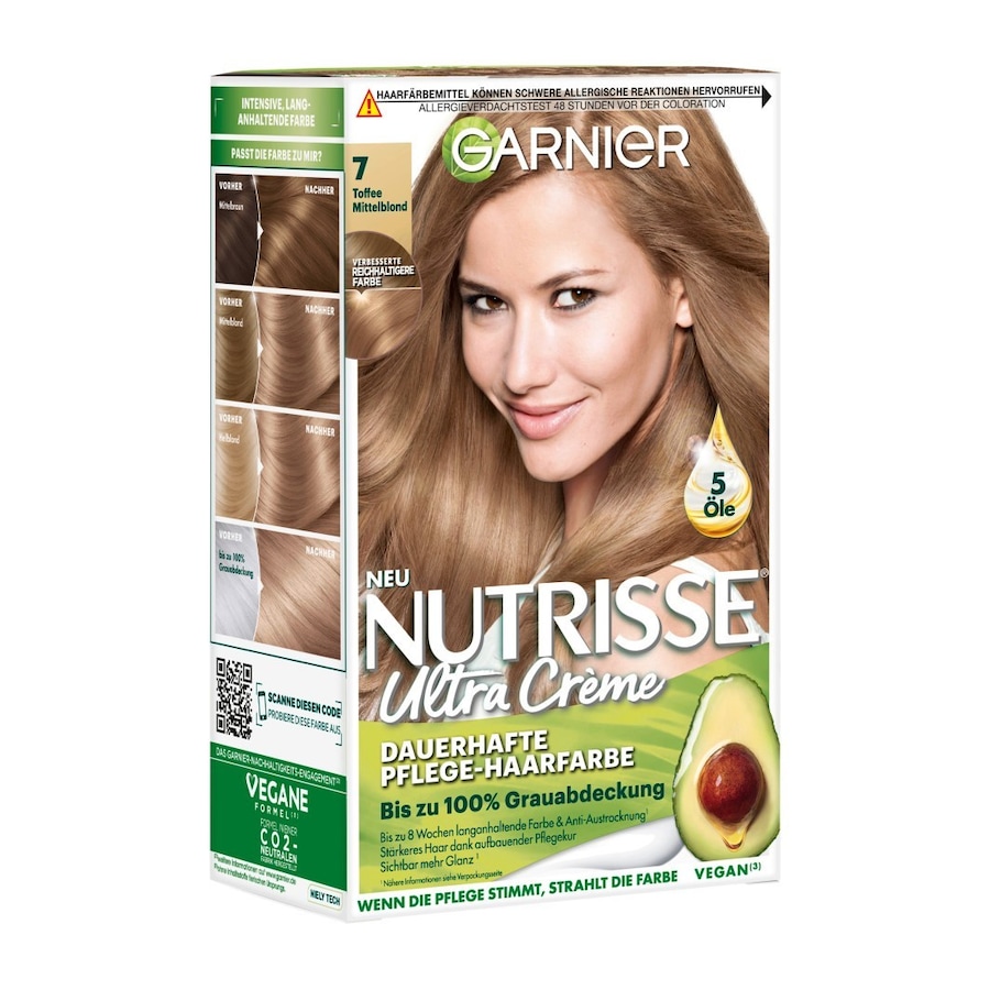 Garnier Nutrisse Ultra Crème Haarfarbe Nr. 7 - Toffee Mittelblond Braun Damen
