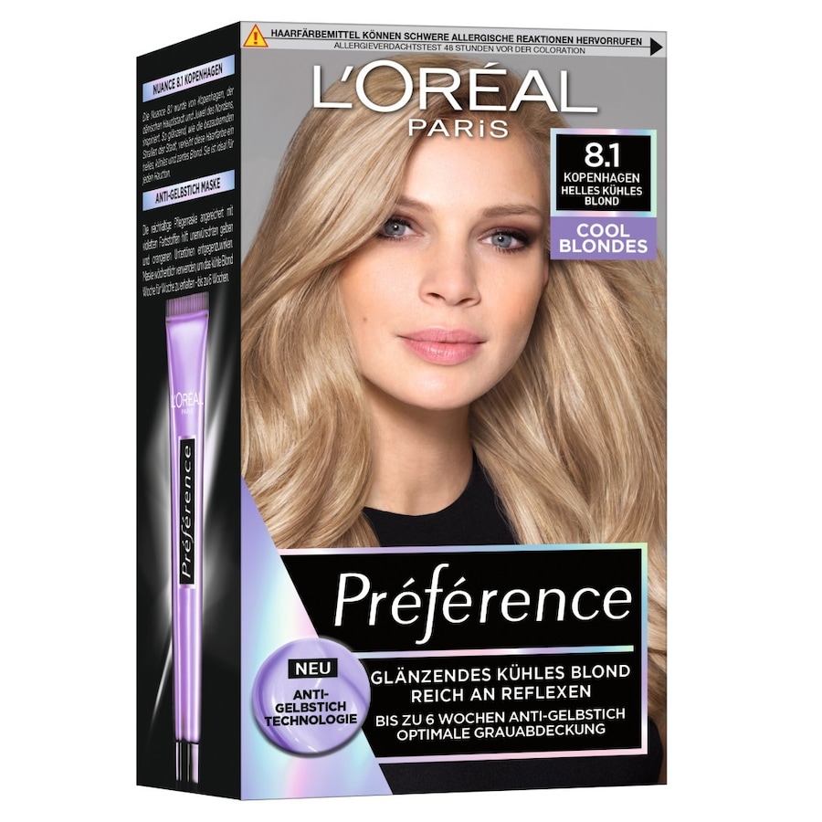 L’Oréal Paris Preference Cool Blondes Haarfarbe 8.1 - HELLES KUEHLES BLOND Hellbraun Damen