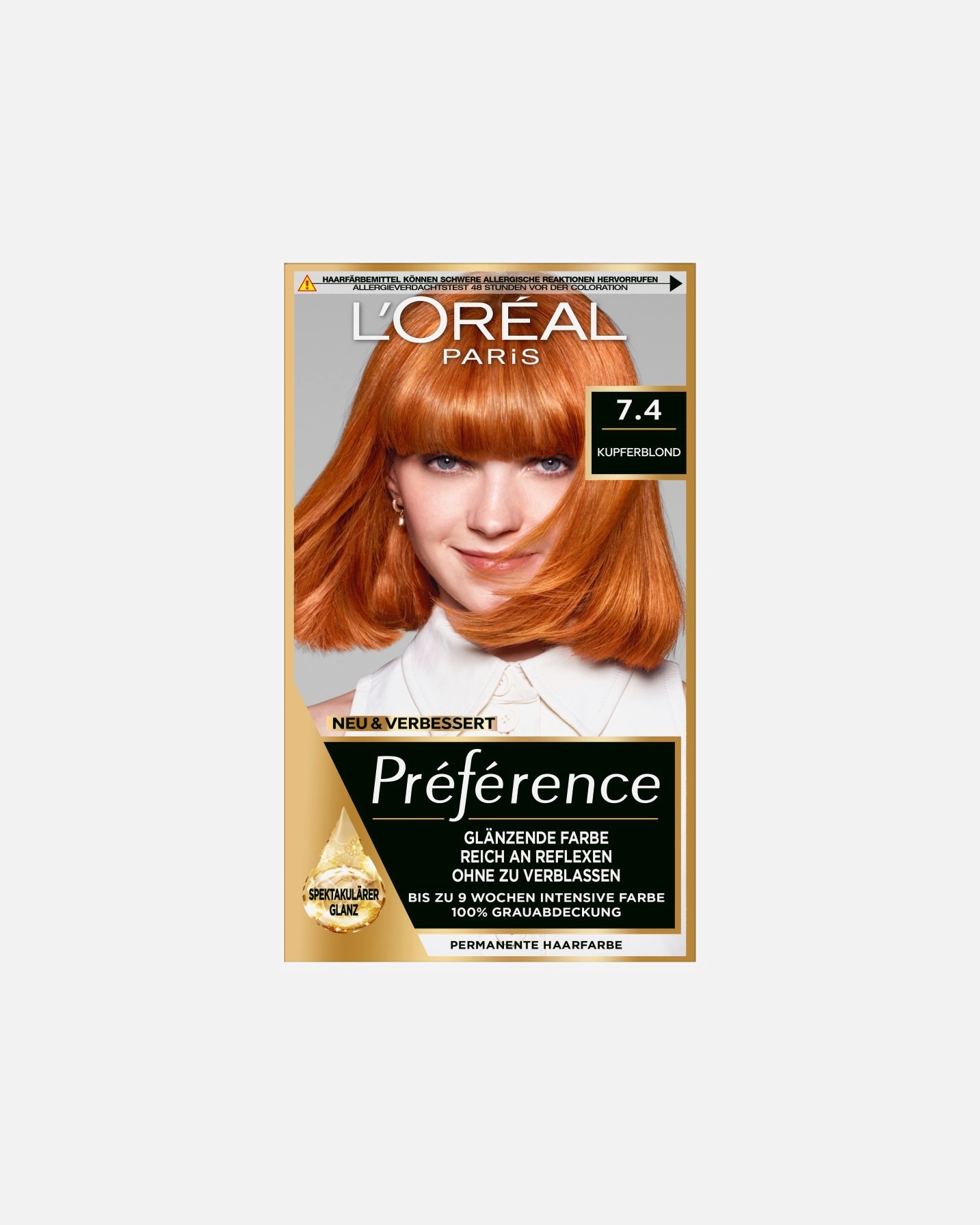 Haarfarbe für Unisex L’Oréal Paris Preference Nr. 7.4 - Dublin Kupferblond