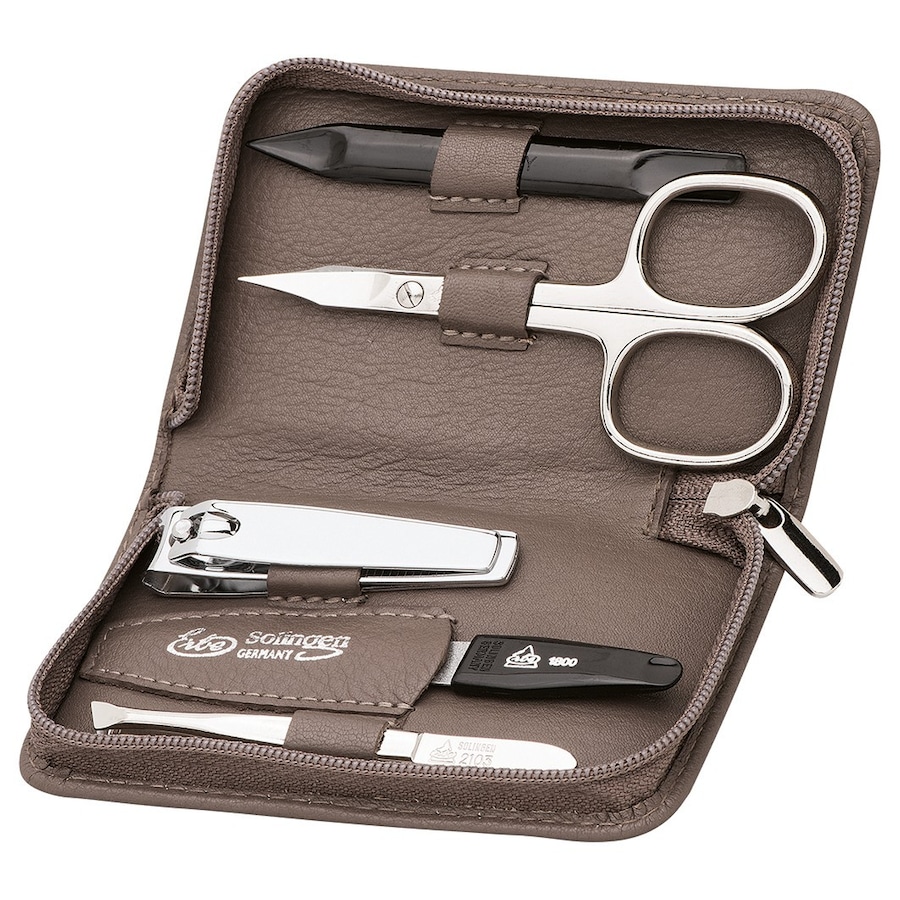 ERBE Siena Maniküre Set Reißverschluss, taupe, 5-tlg. Etui