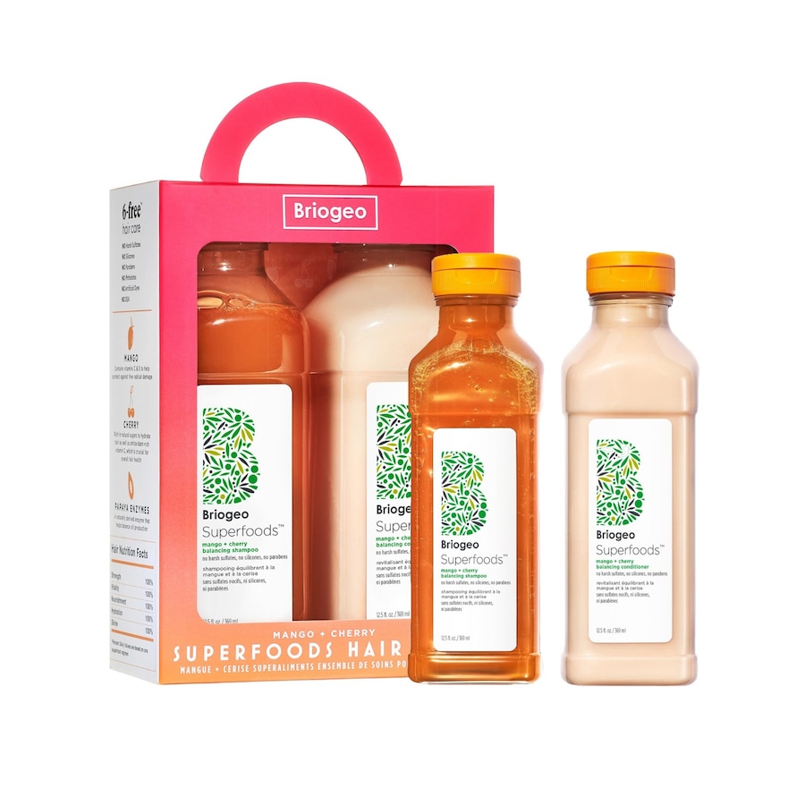 Briogeo Superfoods Mango + Cherry Balancing Shampoo Conditioner Duo for Oil Control Haarpflegeset