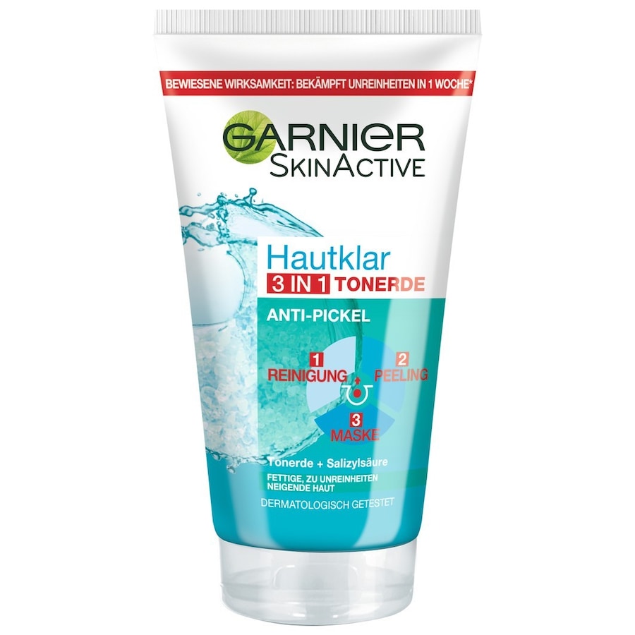Garnier Hautklar 3in1 Tonerde Reinigung + Peeling Maske Reinigungsgel 150 ml