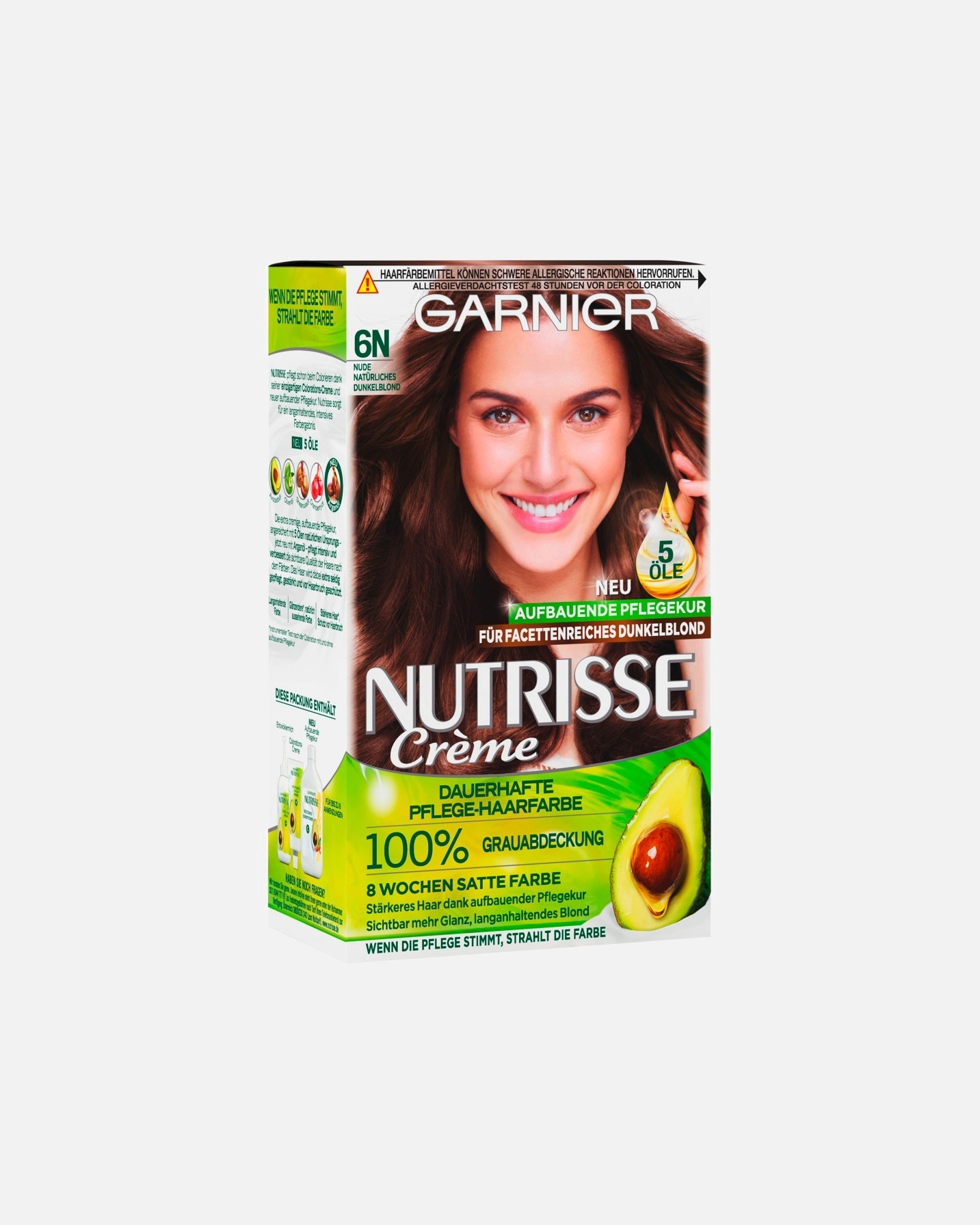 Haarfarbe für Weiblich Garnier Nutrisse Ultra Crème 6N - NUDE NATÜRLICHES DUNKELBLOND