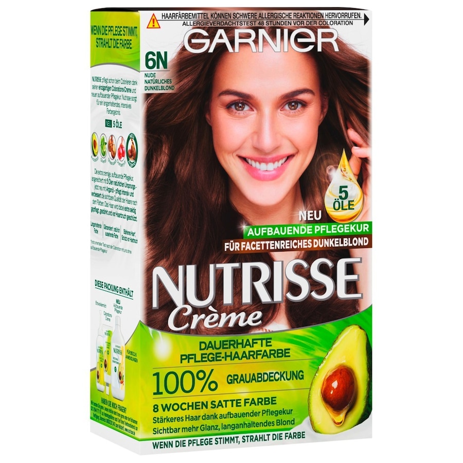 Garnier Nutrisse Ultra Crème Haarfarbe 6N - NUDE NATÜRLICHES DUNKELBLOND Braun Damen