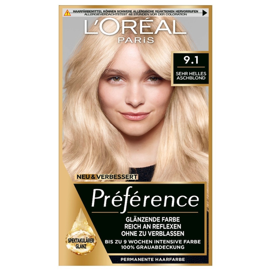 L’Oréal Paris Preference Haarfarbe Nr. 9.1 - Sehr Helles Aschblond Hellbraun