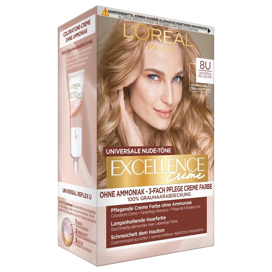 L’Oréal Paris Excellence Creme Universale Nude-Töne Haarfarbe 8U - HELLBOND Braun