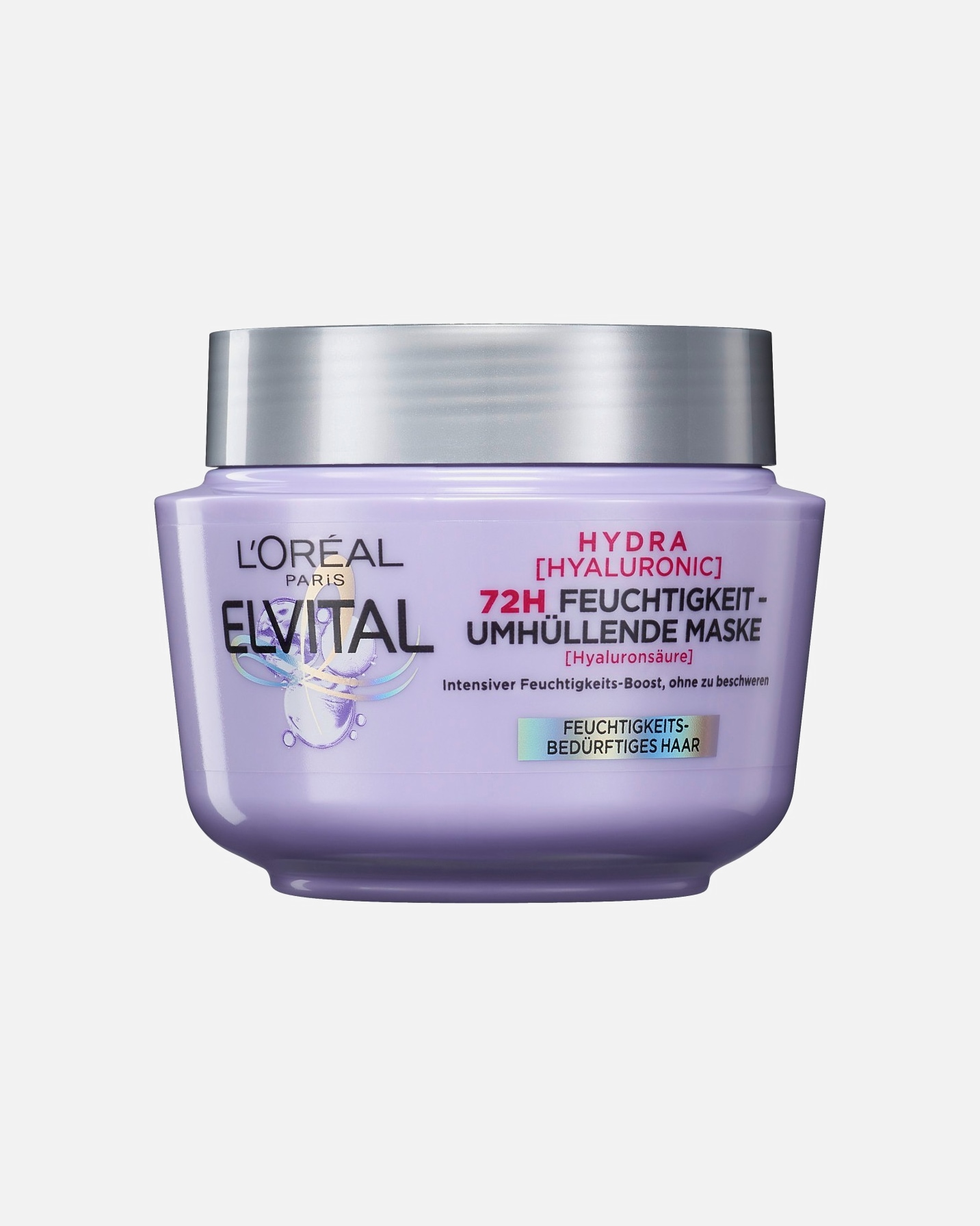 Haarmaske für Unisex L’Oréal Paris Elvital Hydra Hyaluronic Feuchtigkeit-Umhüllende Maske 300 ml