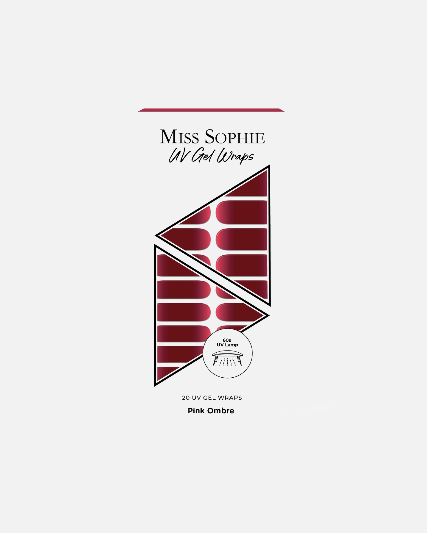 Nagelsticker für Unisex Miss Sophie 20 UV Gel Wraps PINK OMBRE